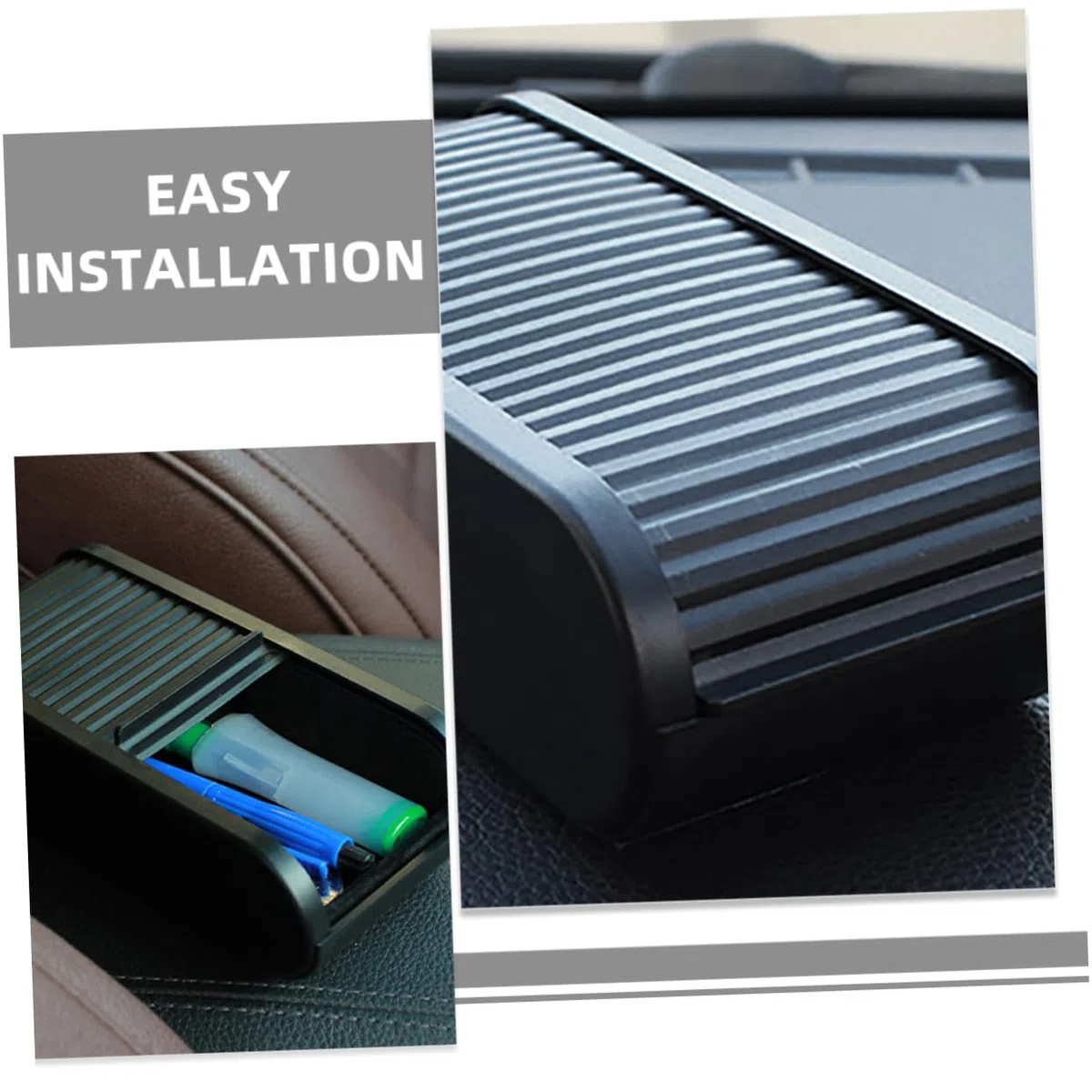 Mobestech Organizador Práctico y Ligero para Coche, 2 Piezas de Plástico Negro, Adecuado para Snacks y Objetos Pequeños Interior del Automóvil