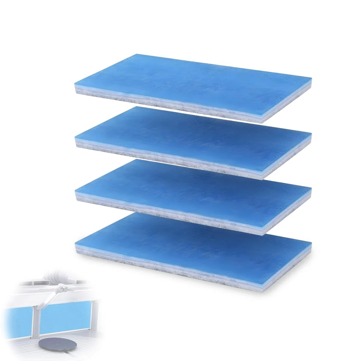 Juego de 4 alfombrillas de filtro de doble capa para cabina de pintura aerógrafo, accesorio de repuesto adecuado para cabinas de pulverización y cabinas de aerógrafo, material de filtro de aire de