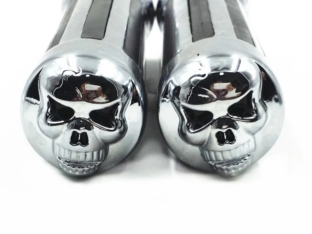 Puños de manillar de calavera de 25 mm para Cruiser Chopper personalizados.