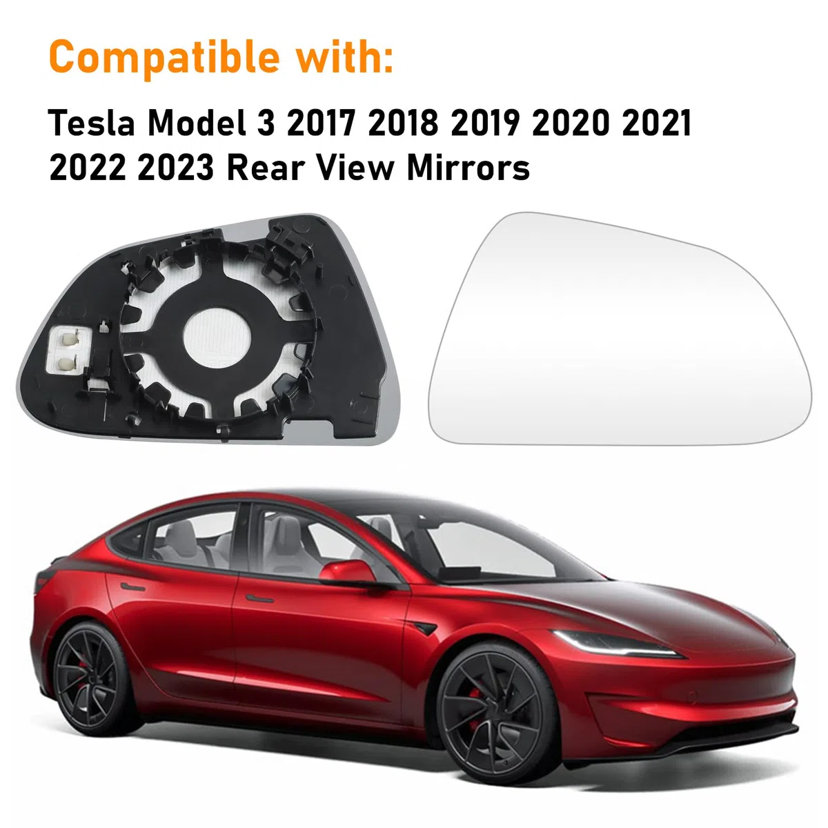 1 PCS Vidrio Espejo Derecho Compatible con Tesla Model 3 Cristal Espejo Retrovisor 2017 2018 2019 2020 2021 2022 2023 Calefactable Retrovisor