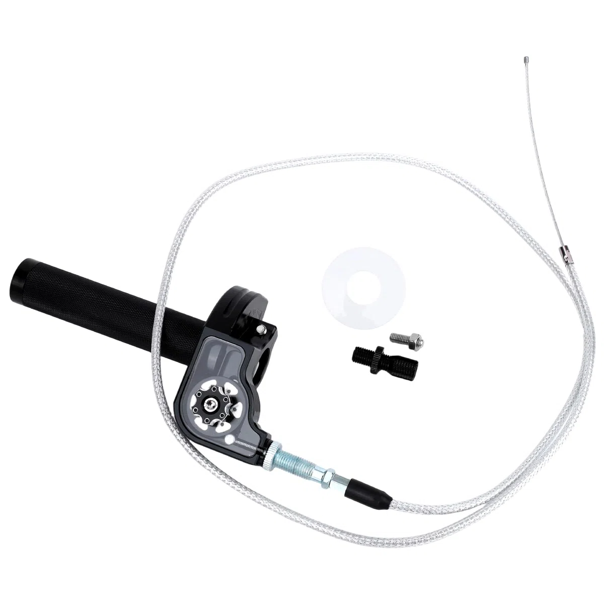 6uds Kit de Montaje de Acelerador Motocicleta, Acelerador Rápido Aluminio CNC 22mm con Cable para Dirt Pit Bike ATV CRF KLX SSR TTR 50cc 110cc 125cc 250cc Motocross (Negro)