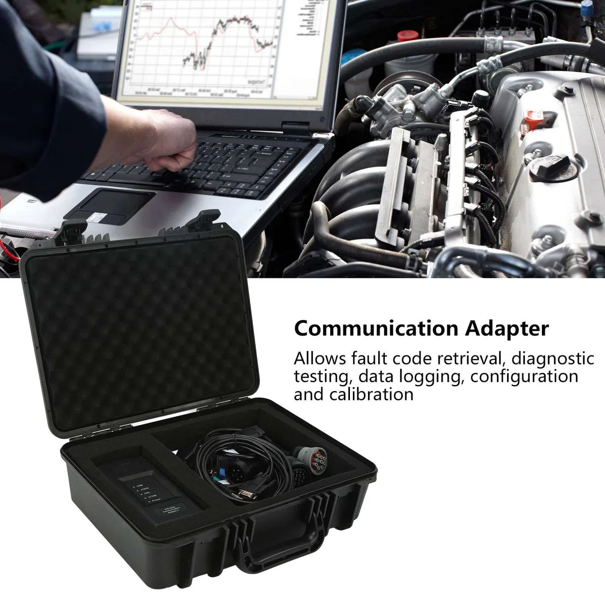 Tbest Herramienta de Diagnóstico de Equipos Pesados, Adaptador de Comunicación 5385051 Reemplazo del Grupo de Adaptadores de Diagnóstico de Equipos Pesados para Plataformas de