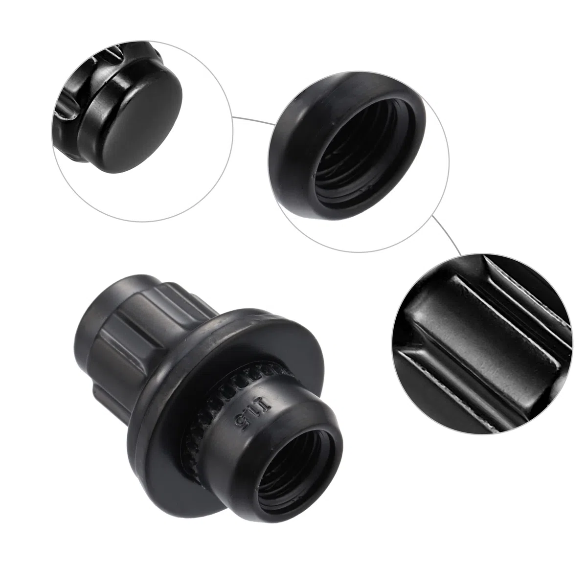X AUTOHAUX M12x1.5 Coche Rueda Bloqueo Orejeta Tuercas Antirrobo Kit para Toyota Negro