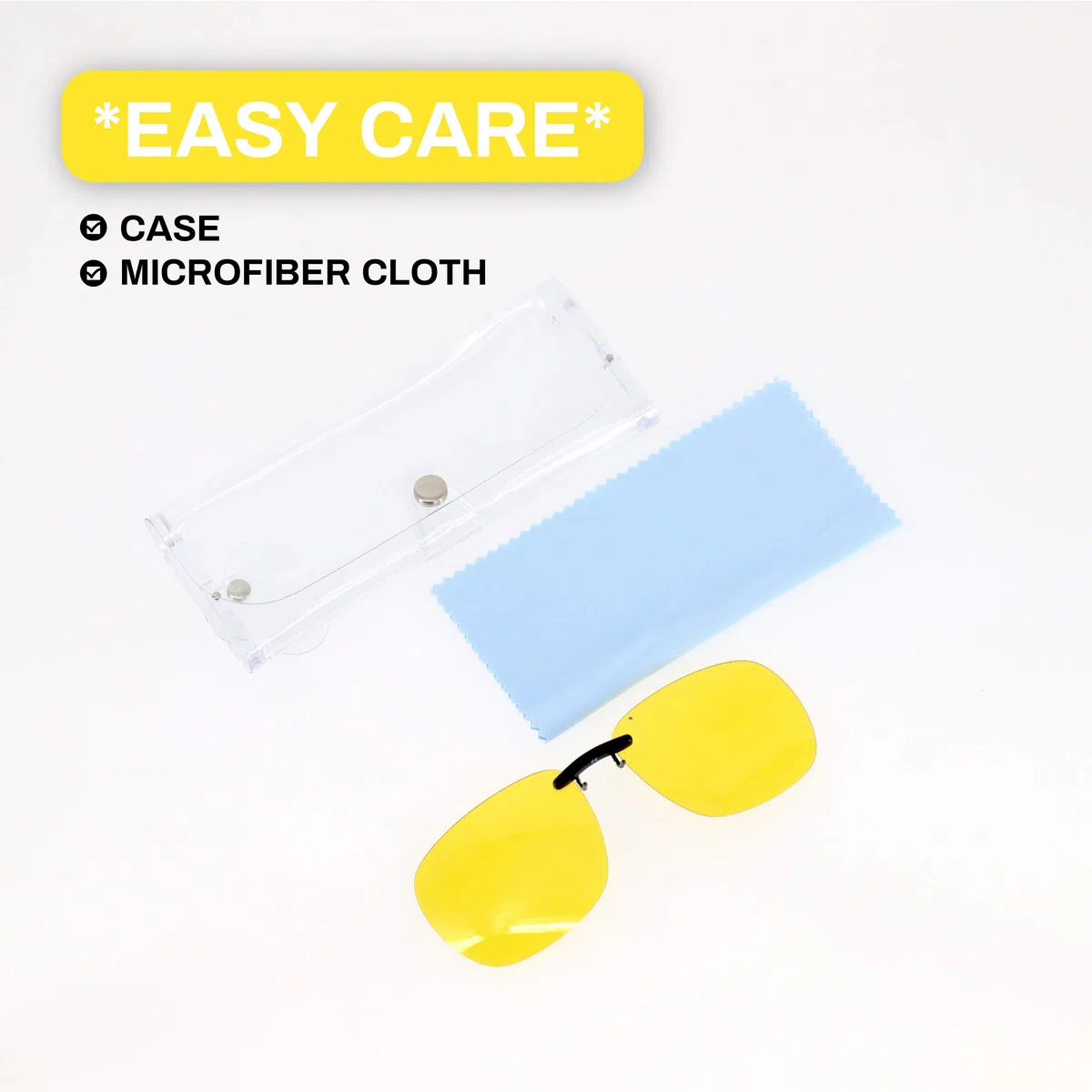 Gafas De Sol Polarizadas Amarillas De Vision Nocturna | Gafas De Clip Abatibles Anti- Deslumbramiento De Metal | Unisex Protección Uv 100% Gafas Para Conducir Para Hombres Y Mujeres