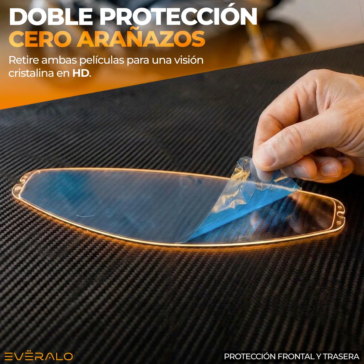 Lente Antivaho Compatible con Visera Shark VZ400 - Dskwal 3 - Ridill 2 - Skwal i3 - Skwal Cup – Inserto Película Antifog Específica para Sistema DKS458 (Lente)