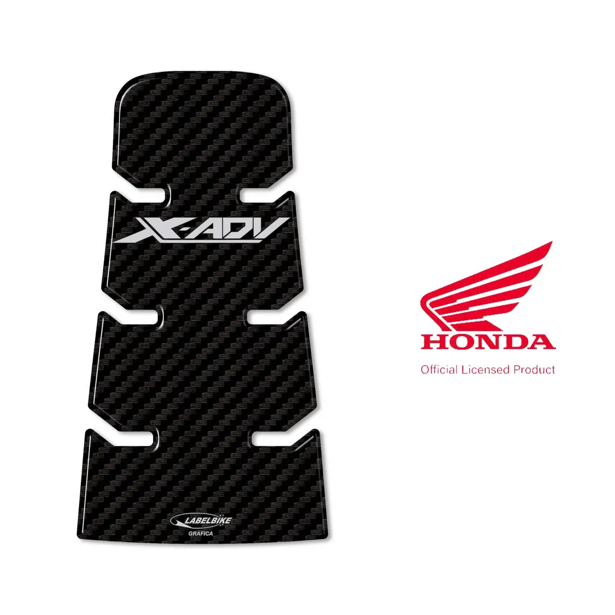 labelbike - Pegatina 3D Puerta Depósito Xadv Decoración y Protección Moto Scooter con Licencia Oficial Honda en Resina Compatible con Honda X-ADV 750 2017-2020 - Color Carbono