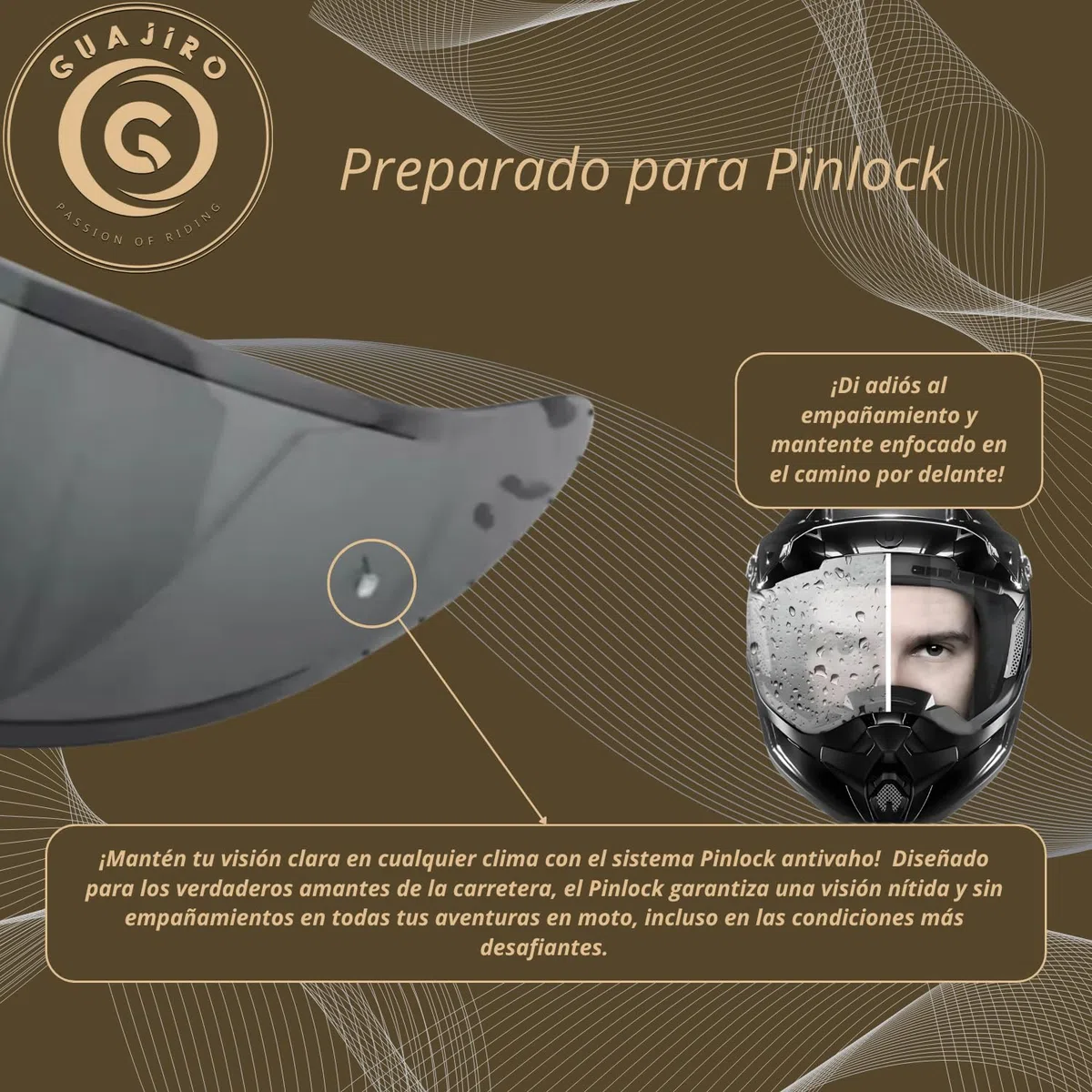 Guajiro - Visera Compatible con Shoei NXR 2 - Z8 - X15 - XSPR Pro - CWR-F2 | Pantalla Policarbonato preparado para Pinlock | Antirayas y Antivaho (Negro)