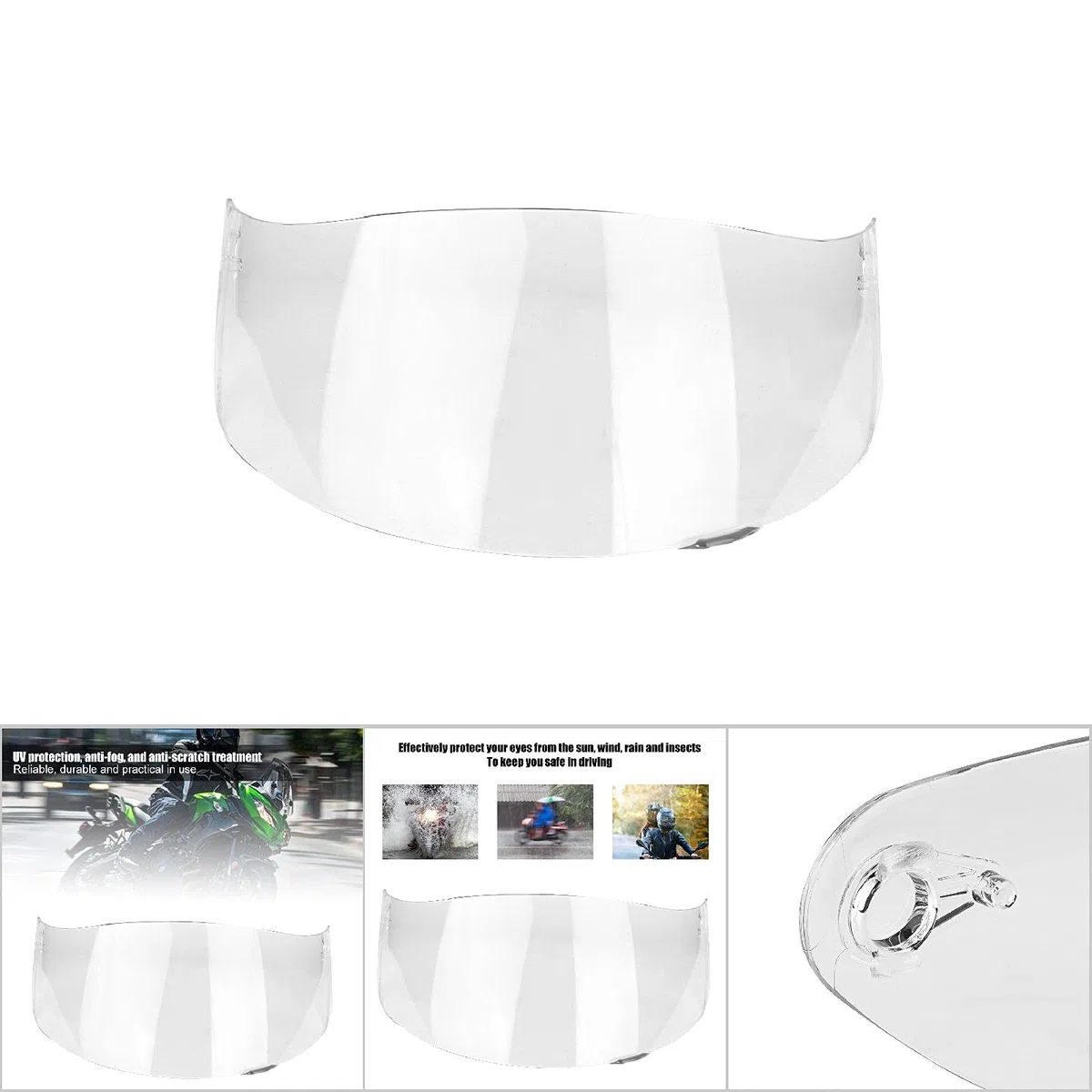 Akozon Protector de viento para motocicleta Visera de lente ajuste de cara completa Visor de lente de cara completa para AGV K1 K3 SV K5 K5-S(Transparente)