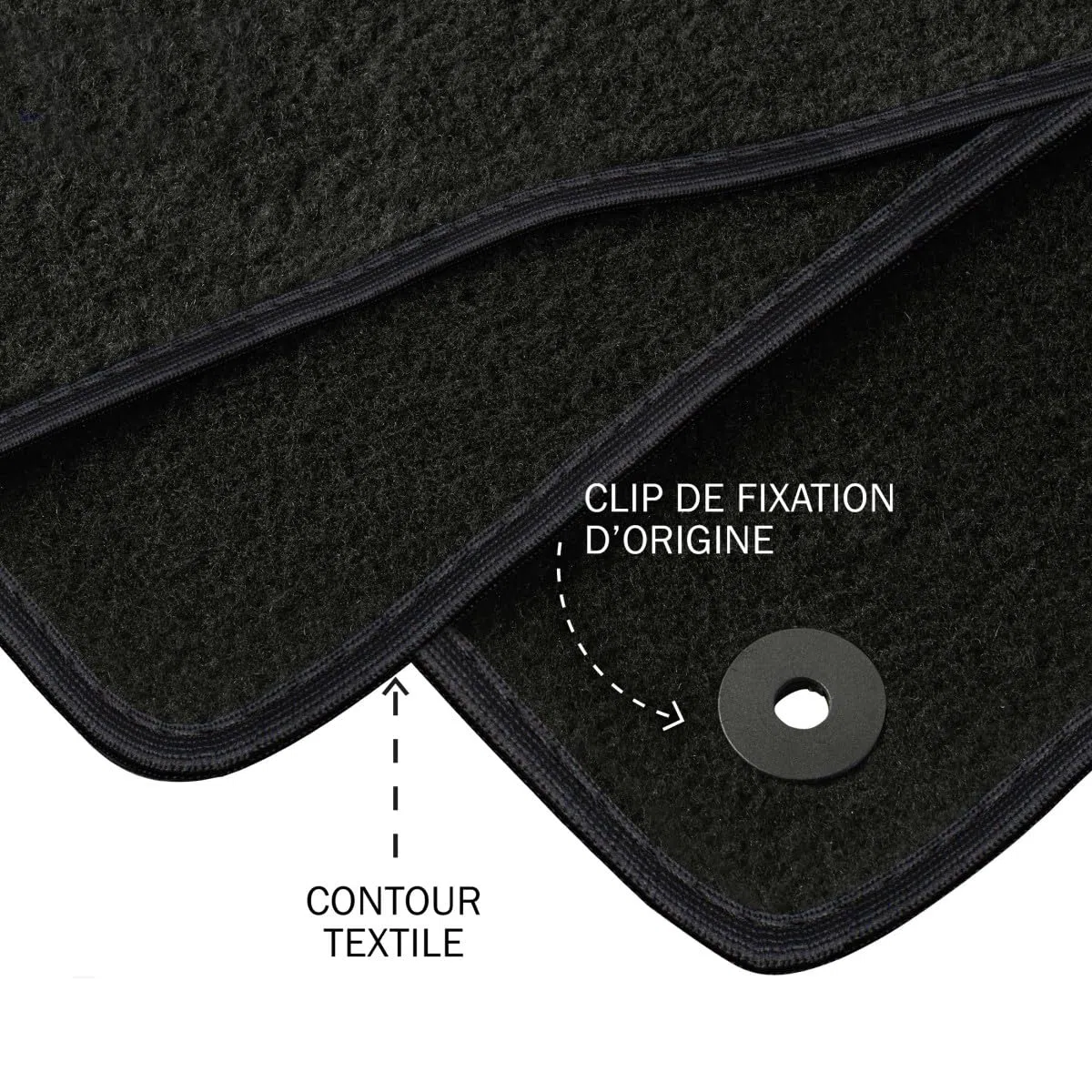 DBS - Alfombrillas para Coche - A Medida para Clio 3 (2005-2014) - con Clips - Alfombrillas Antideslizantes para Coche - 4 Piezas