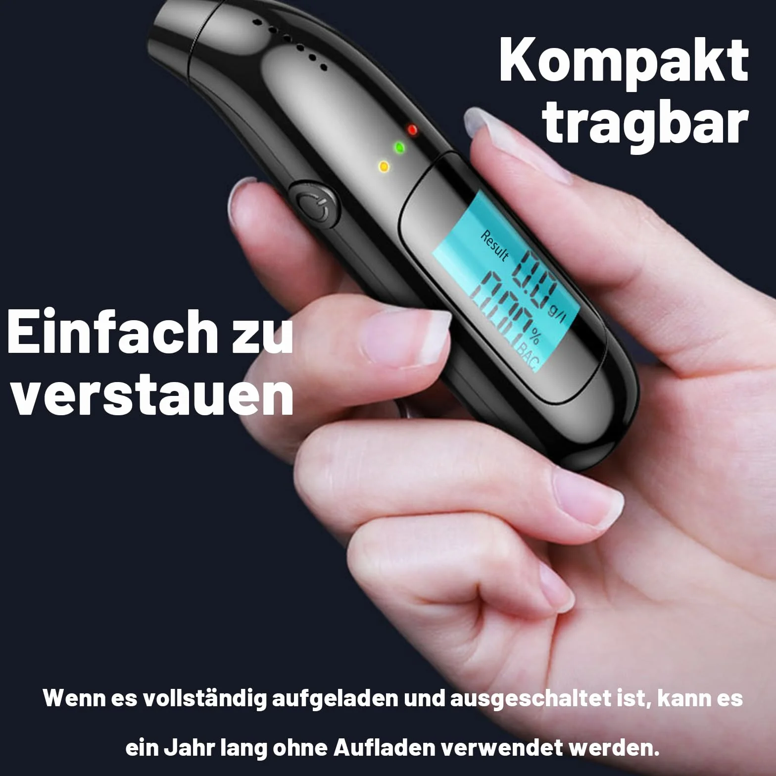 Alcoholimetro Homologado Profesional Alcoholemia Test, Alcoholimetro Alcohol Test con Pantalla Digital LCD Azul, Alcoholímetro Medidor de Alcohol de Alta Sensibilidad para Uso Personal y Profesional