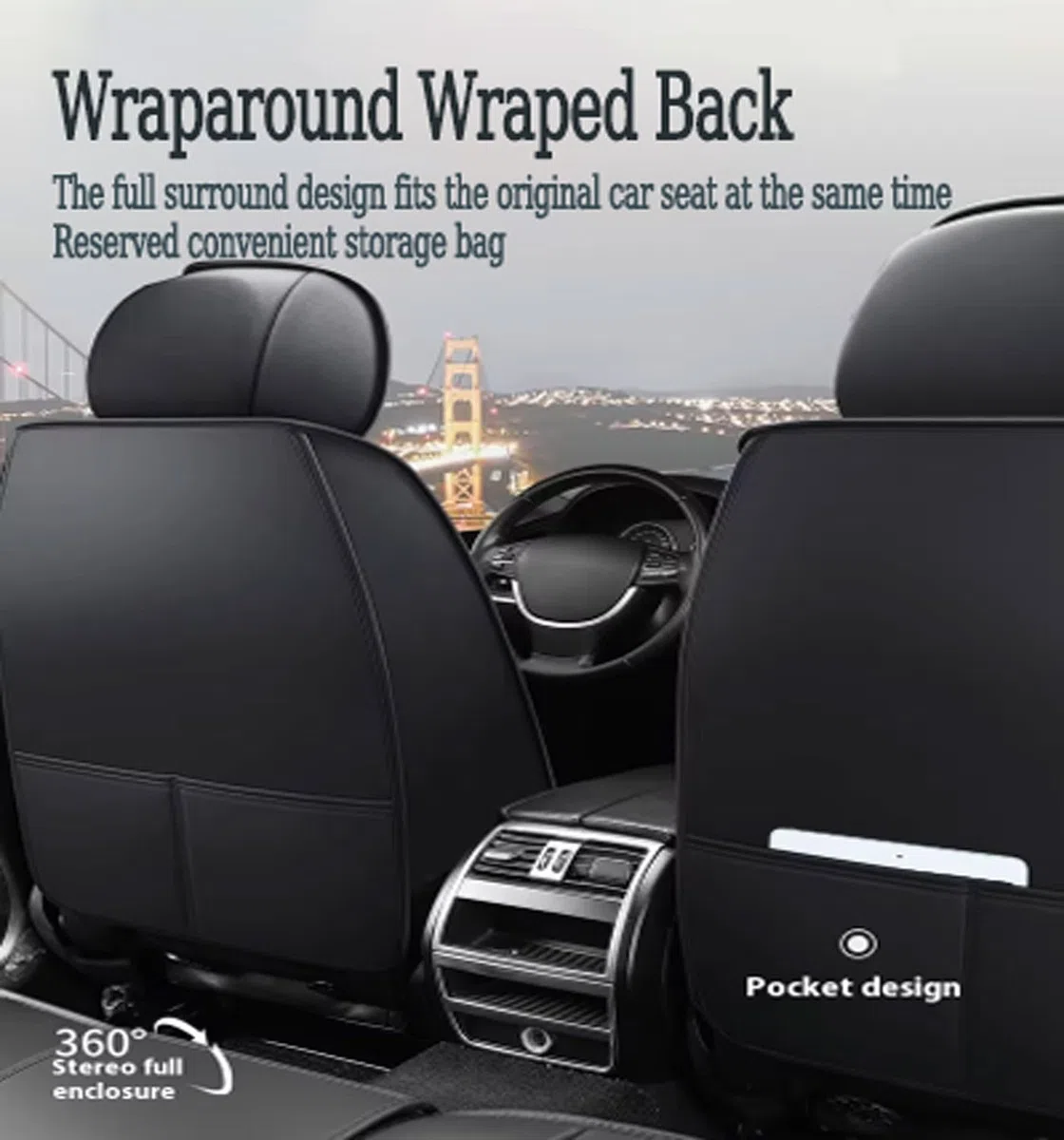 Funda Asiento Coche para Peugeot 5008 Juego Completo de Fundas Cuero Protectores Asiento Coche Delanteros y Traseros