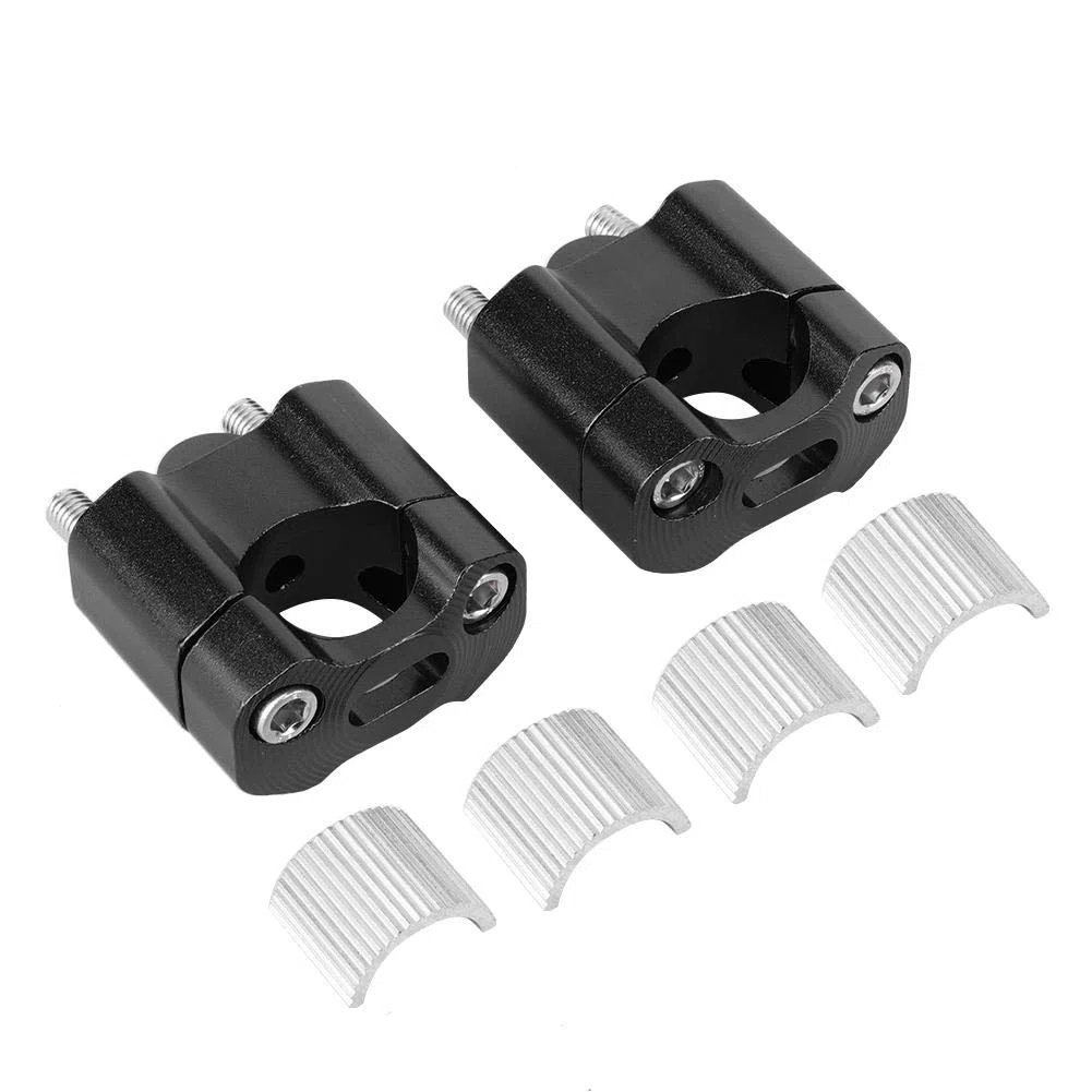 Elevador de eslabones de motocicleta, Par 22 mm / 28 mm Elevador de manillar de motocicleta con aleación de aluminio CNC(Negro)