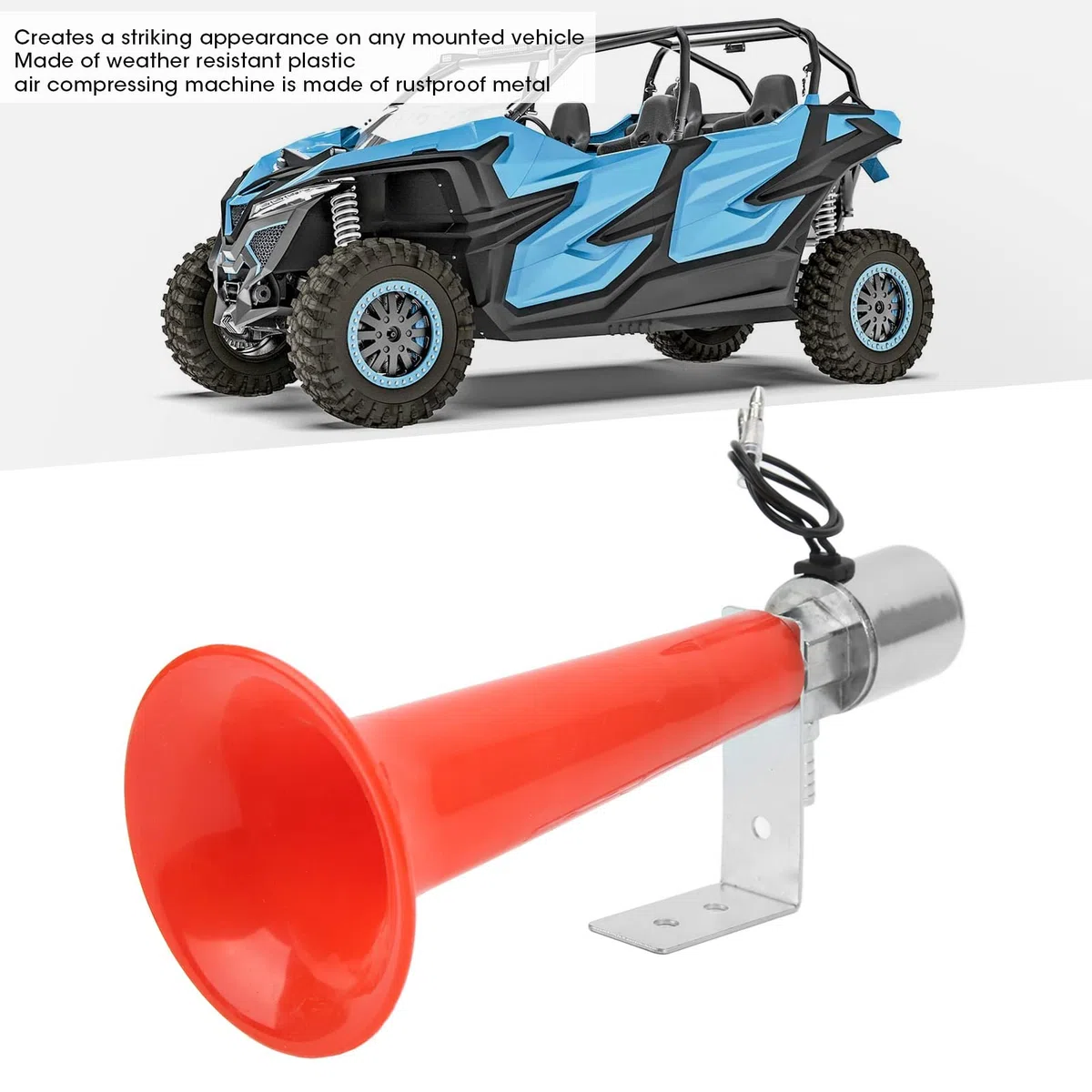 Tbest Bocina de camión de 12V/24V, Bocina de Silbato Turco 12V, Bocinas de Aire de 24V para Camiones, Bocina de Aire Roja de 180DB Propósito Universal Bocina de Silbato de Presión de Caravana