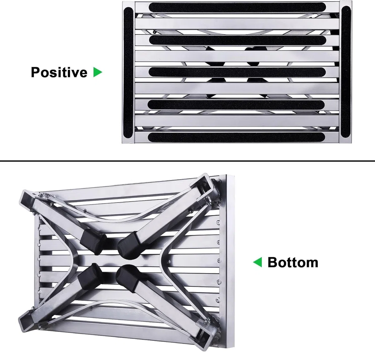 Johgee 47 x 30 x 23 cm Estable aluminio escalera de 1 nivel Plataforma de trabajo carga máxima 250 kg
