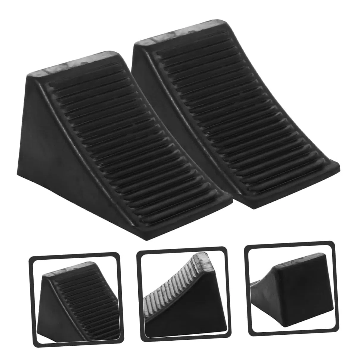 2 Piezas Cuñas De Rueda De Goma Antideslizantes para Remolques Y VehíCulos Recreativos Estabilizadores PortáTiles De Ruedas para Camiones ATV Y Caravanas 6.29X3.66X3.54In