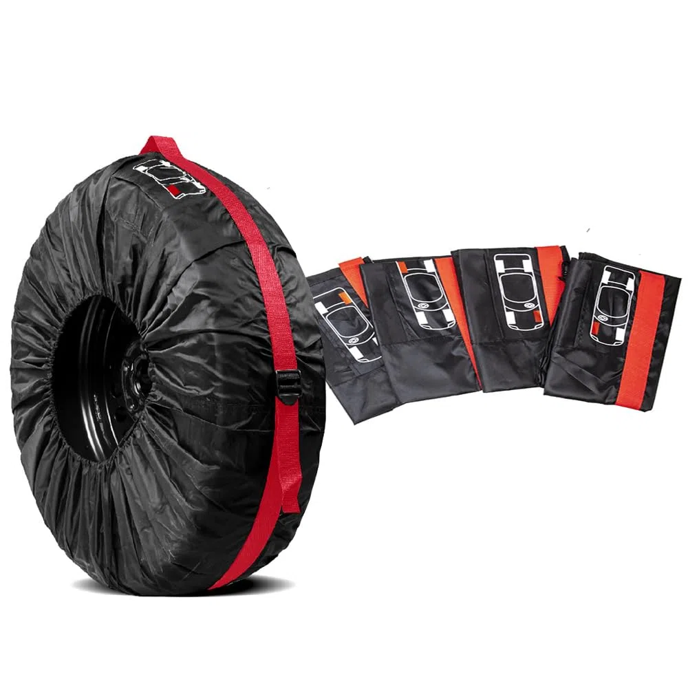 Fundas para Llantas De Repuesto para Automóvil,Fundas para Llantas De Repuesto De Poliéster 210d,Almacenamiento con Aptas para 13-18", Bolsas De Almacenamiento, Juego De 4 (Diámetro 66cm/26 Pulgadas)