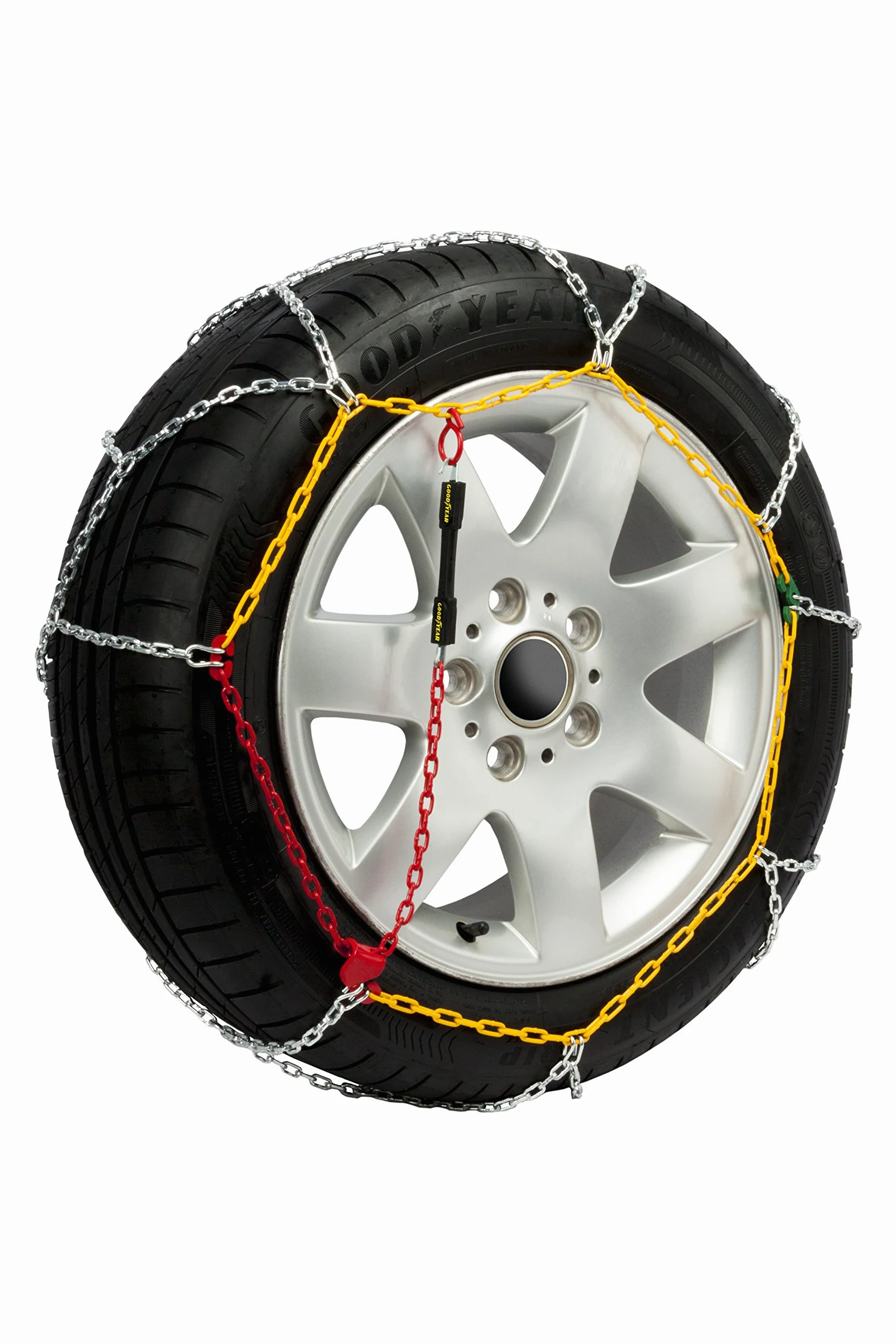 Goodyear Juego de 2 Cadenas de Nieve Metálicas para Coche de 9 mm Talla 100 con Tensor Automático Goodyear