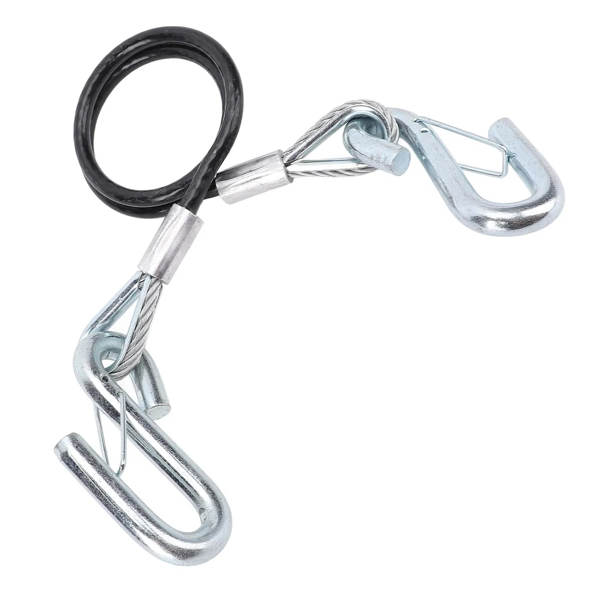 KIMISS Cable de Remolque de Seguridad para Remolque, Gancho en S, Soporte de Carga de 3500 Libras, Longitud Máxima de Extensión de 27,6 Pulgadas, Cuerda de Remolque con Resorte para RV