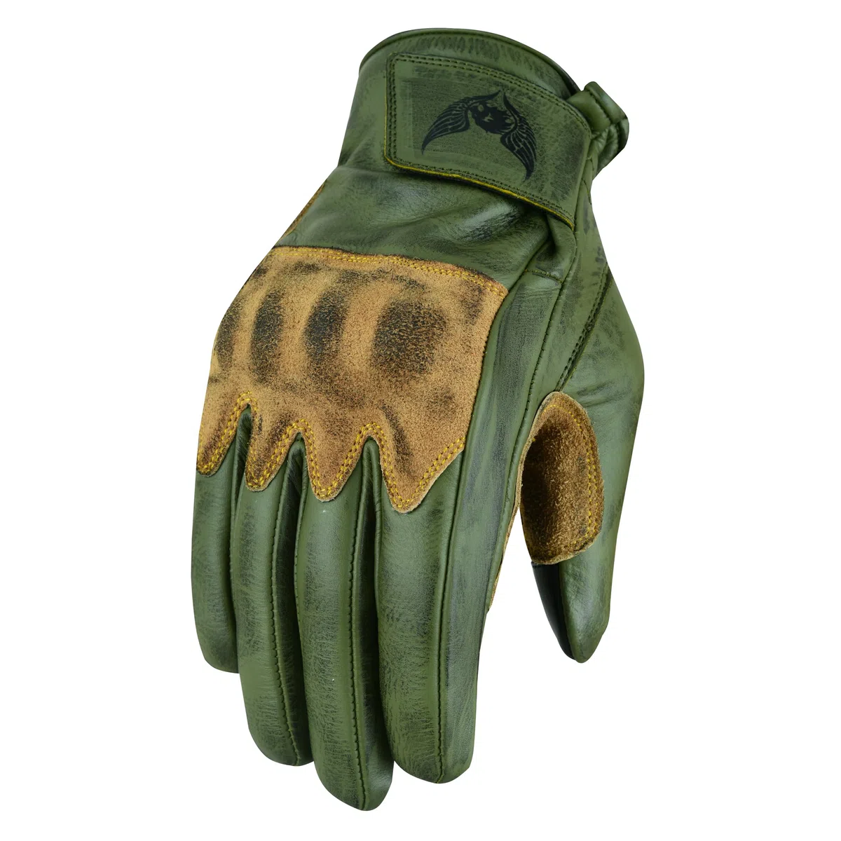Leatherick Guantes de Moto de Cuero de Piel de Vaca para Hombres Guantes de Moto Duraderos, Compatibles con Pantalla Táctil y Nudillos de Cuero Ante Certificados por CE