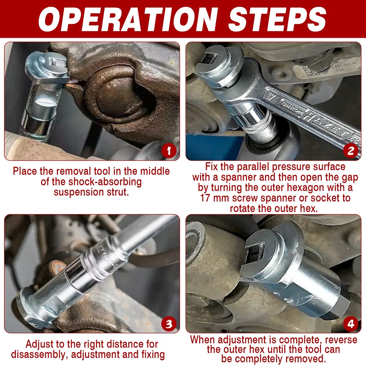 Herramienta Extracción Amortiguadores Hidráulicos,Separador de Puntal de Suspensión 5,0-11,5 mm Separadores de Amortiguadores de Automóviles Separador Universal Mecánico