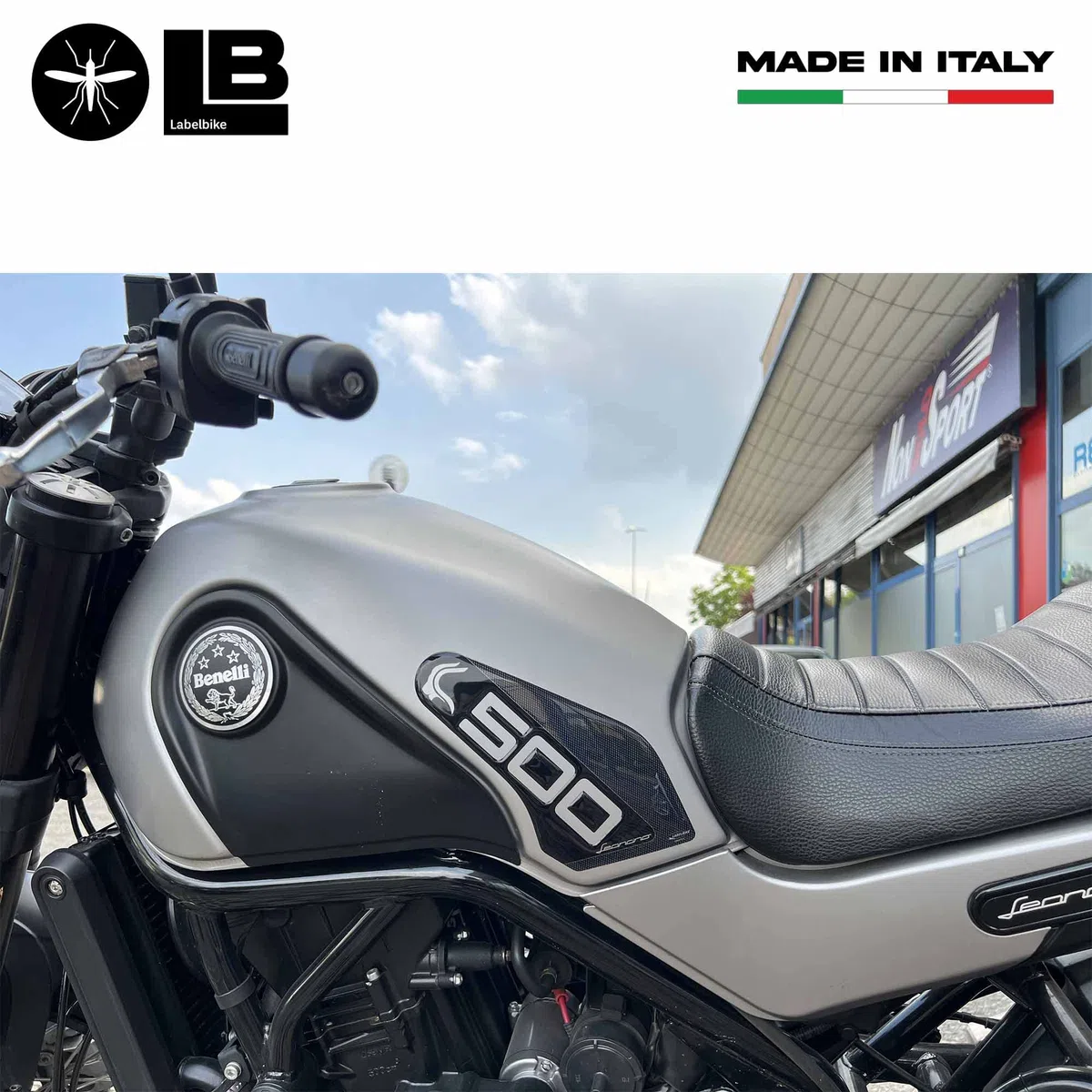 labelbike - Pegatinas 3D Resina Protección lateral Depósito compatibles con Benelli Leoncino 500