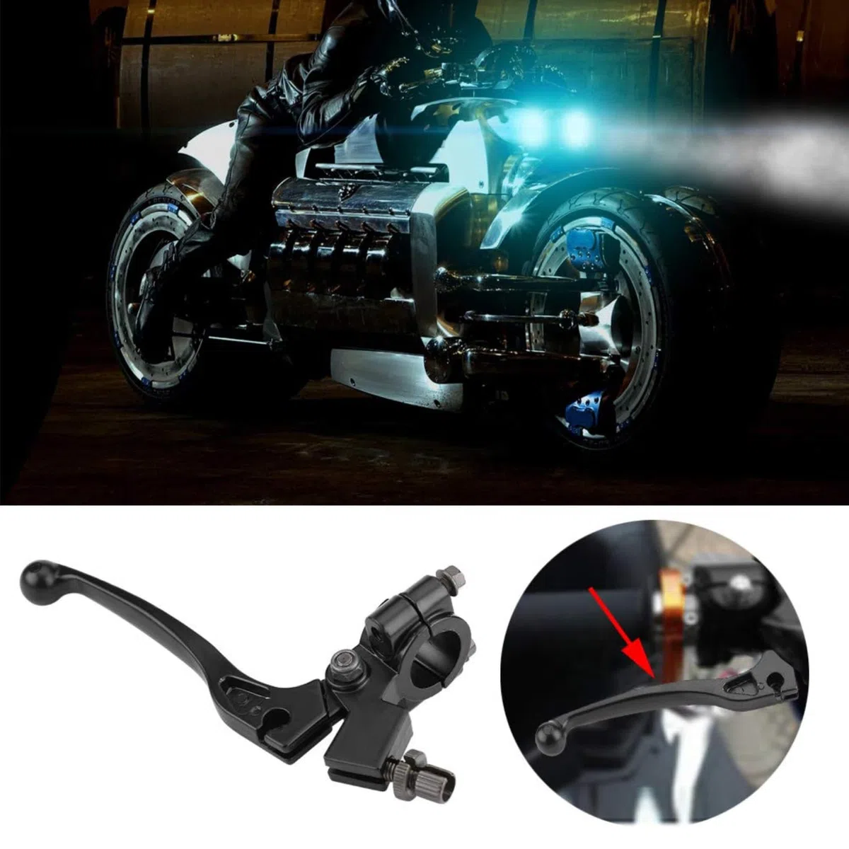 Palanca de Embrague con Percha, Manillar de 7/8 Pulgadas Palanca de Embrague Plegable Palancas Embrague Freno de Motocicleta Universal para 50CC-125CC Dirt Pit Bike ATV Motocross Motocicleta