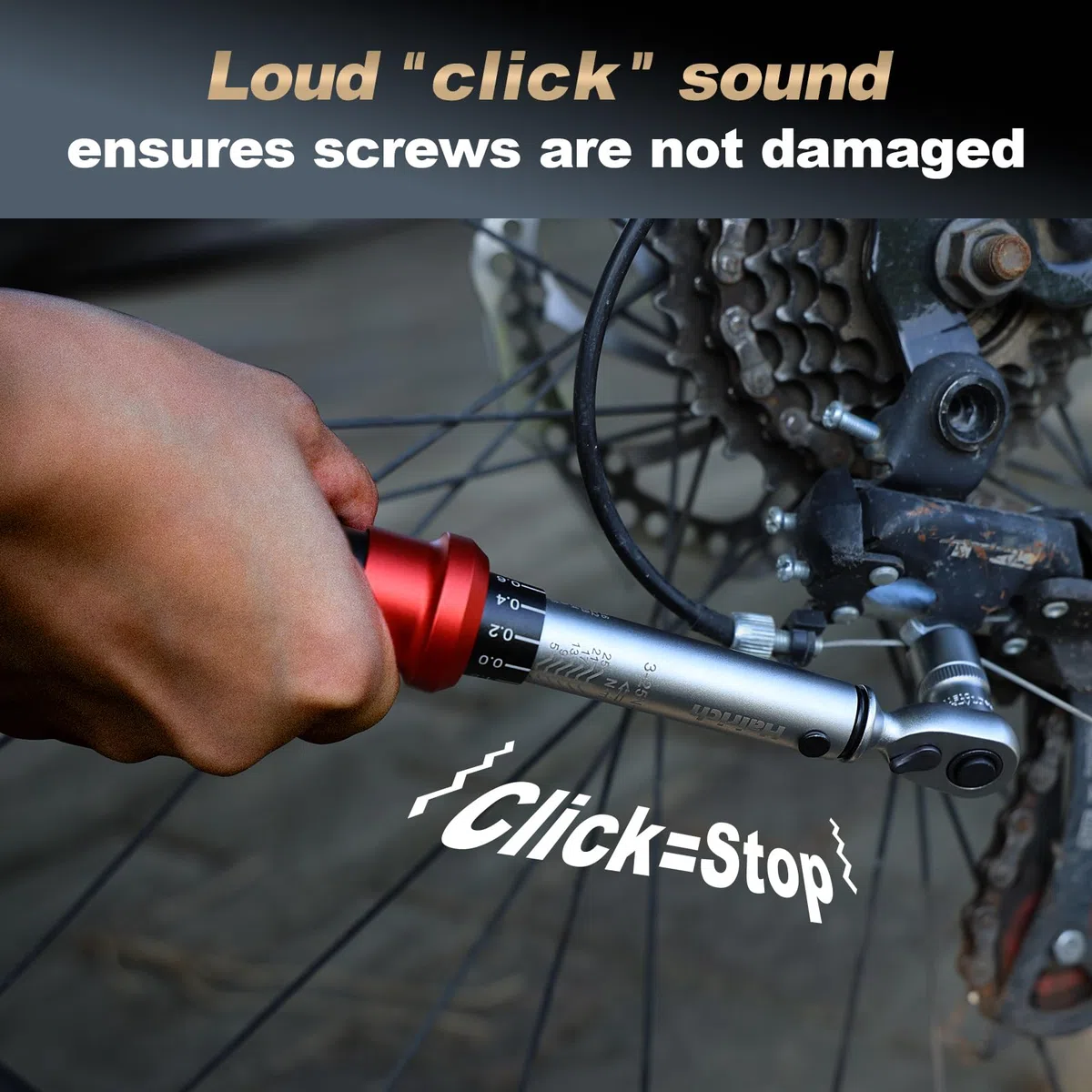 Hairich Llave dinamométrica para bicicleta de 1/4 pulgadas, 3 – 25 Nm, juego de llaves de torque pequeña, ± 3% de precisión de error, llave de par de torsión con 72 dientes, cabezal de carraca
