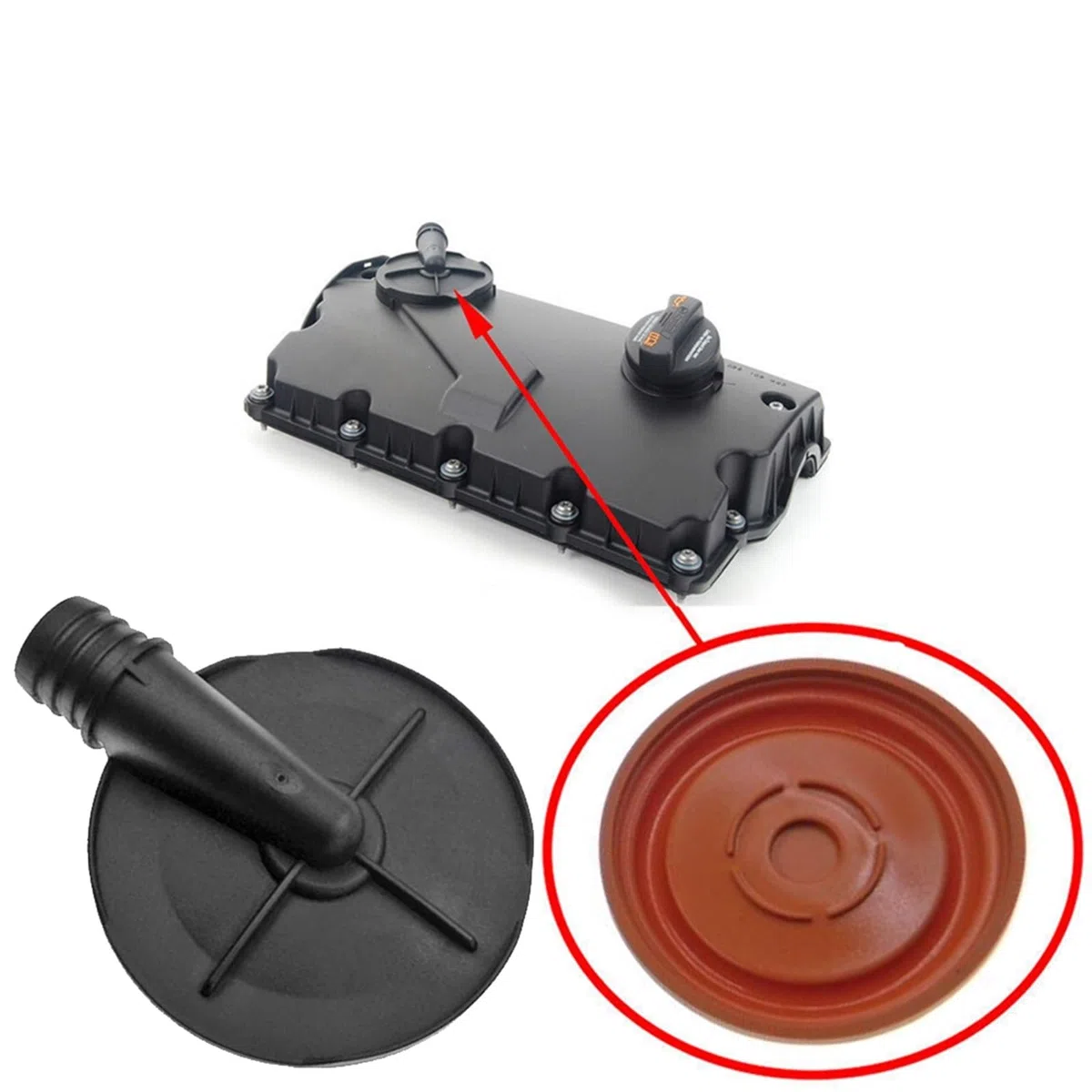 038103469 Kit de reparación de tapa de válvula PCV con membrana, for VW, T5, for Passat, for Golf, for Skoda, for Audi, 1.9 2.0 TDI 038103469S 038103469AF 038103469AK Tapa de válvula PCV del mo