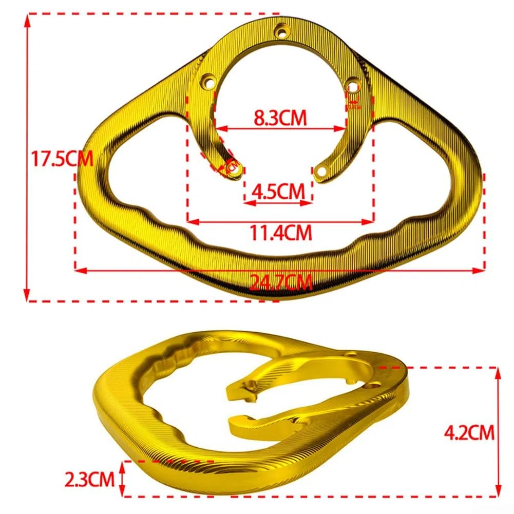Barra de agarre para pasajeros de motocicleta Kawasaki - Mango de tanque de aleación de aluminio CNC (dorado)