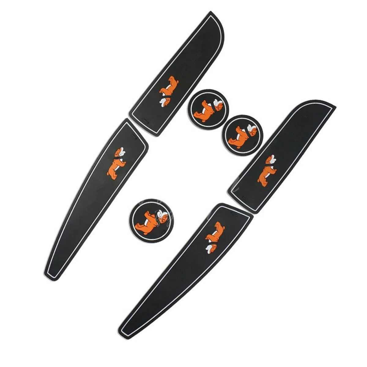 7 Uds decoración de Estilo de Coche esteras con surcos para Puerta Almohadilla portavasos Posavasos para Mini Cooper R56 3 Puertas Hatchback 2007-2013