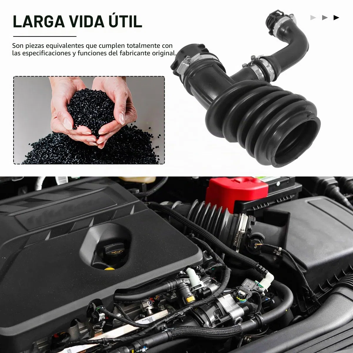 KASturbo Manguera de entrada de aire Filtro de aire Tubo de manguera para entrada de aire para C-Max Focus II 1.6 TDCI 2004-2009 1673571 7M519A673EJ 1485712