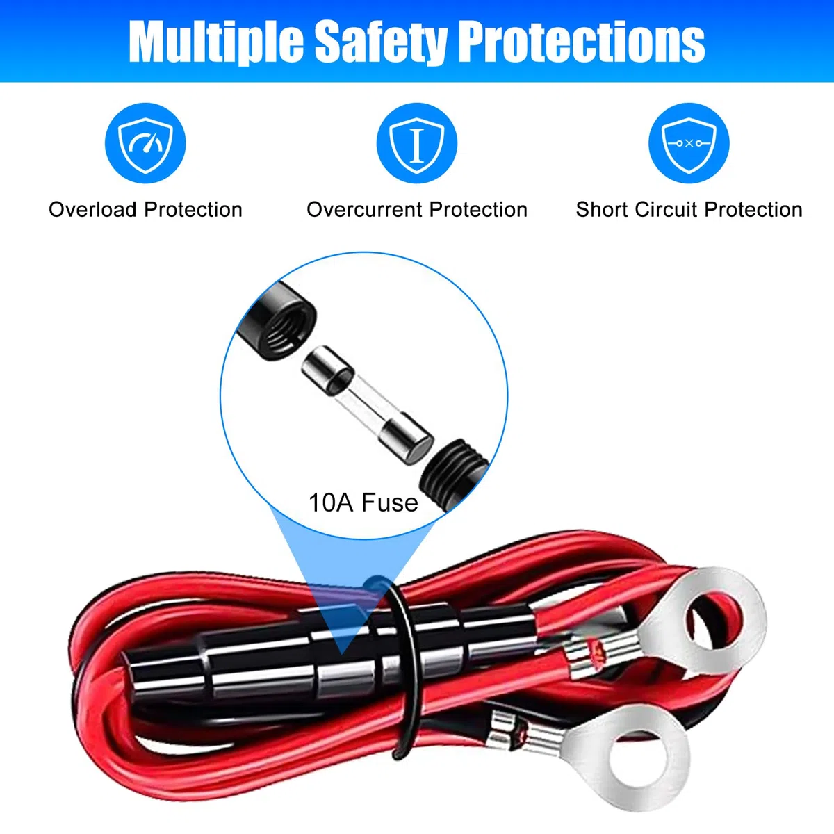 Linkstyle 2 Piezas DC Voltímetro 12V 24V, Impermeable Pantalla Digital LED Voltaje Redondo, Bateria Voltaje Medidor para Coche Marino Motocicleta
