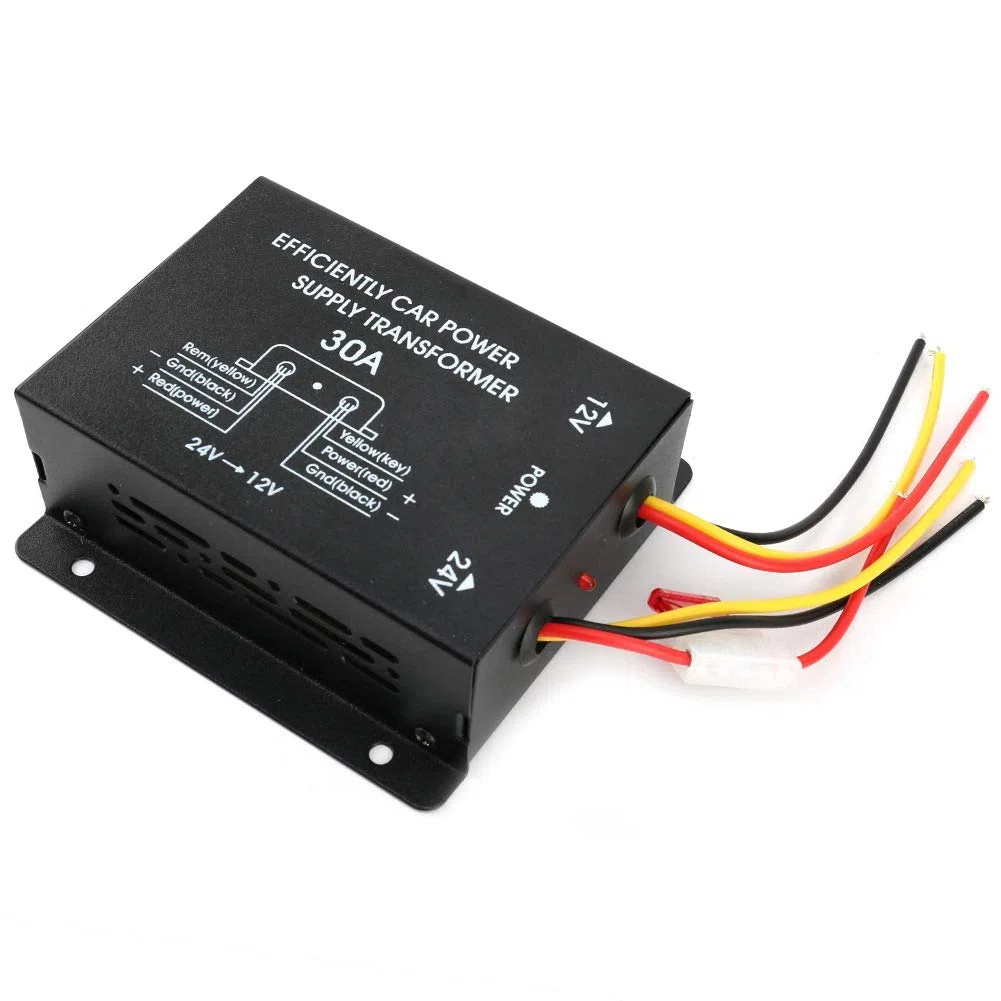 Gegong 24V-12V DC Convertidor 30Amp Paso Abajo Regulador de Voltaje Fuente de Alimentación Automotriz