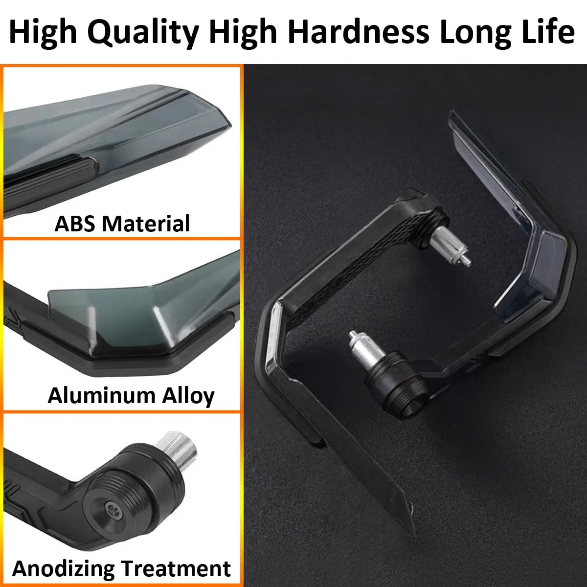 Guardamanos para Moto 7/8" Protector de Manos para Motocicleta con Escudo A Prueba de Viento Protector de Manillar Deflector Viento Protector Freno Manillar Moto Negro