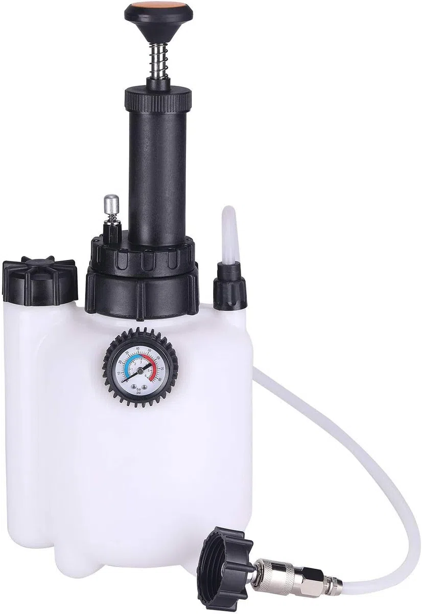 3 litros Purgador Frenos Coche Equipo de Purga de Frenos Sangrador de frenos y embragues manual por presion para taller mecanico Sistema purgador de frenos para cambio de liquido de frenos
