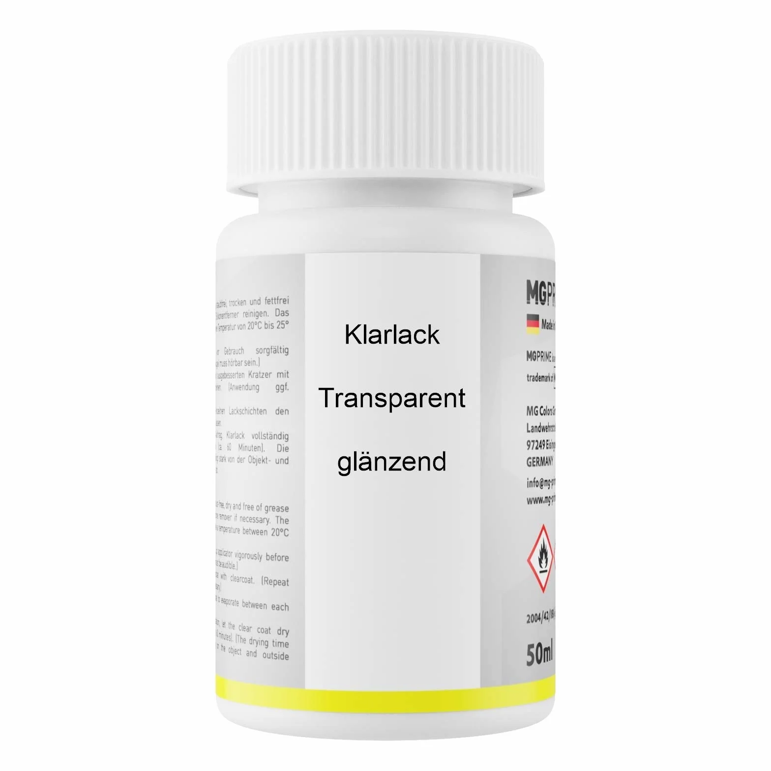 MG PRIME Pintura automotriz Set de lápices de retoque para Seat S9R / 2Y Blanco Nevada Pearl/Glacial White Metallic Pintura de fondo/base pintura transparente, 50 ml cada uno