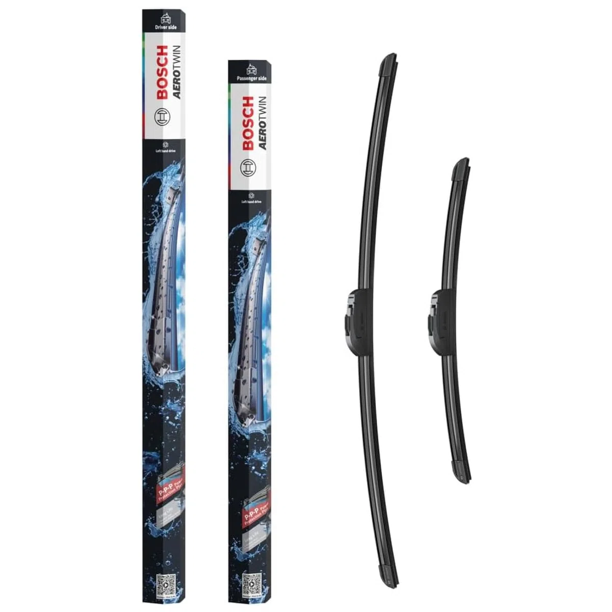 Bosch Aerotwin eAR 653 S Limpiaparabrisas Frontal - Set de 2 Escobillas de Recambio para más Seguridad al Conducir, con Adaptador Multi-Clip Premontado, 65 cm / 40 cm, Embalaje Fino y Compacto