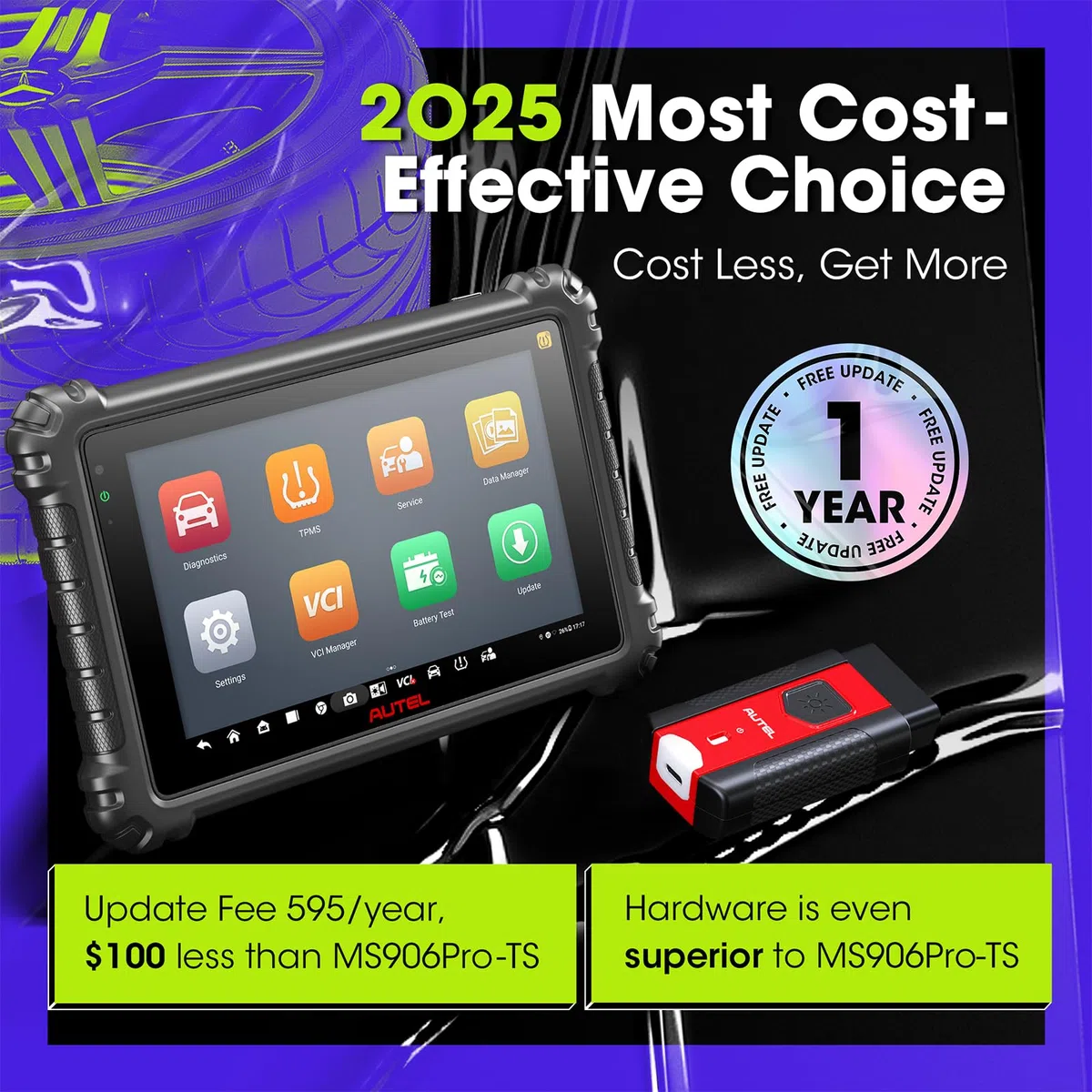 Autel MaxiCOM MK906PRO-TS Escáner: 2024 Actualizado de MS906 Pro/MK908 II/MS906Pro TS, Todos Los Diagnósticos Sistema, Programación TPMS, Codificación ECU, 36+ Servicio, FCA y SGW, Sin límite IP,OS 10
