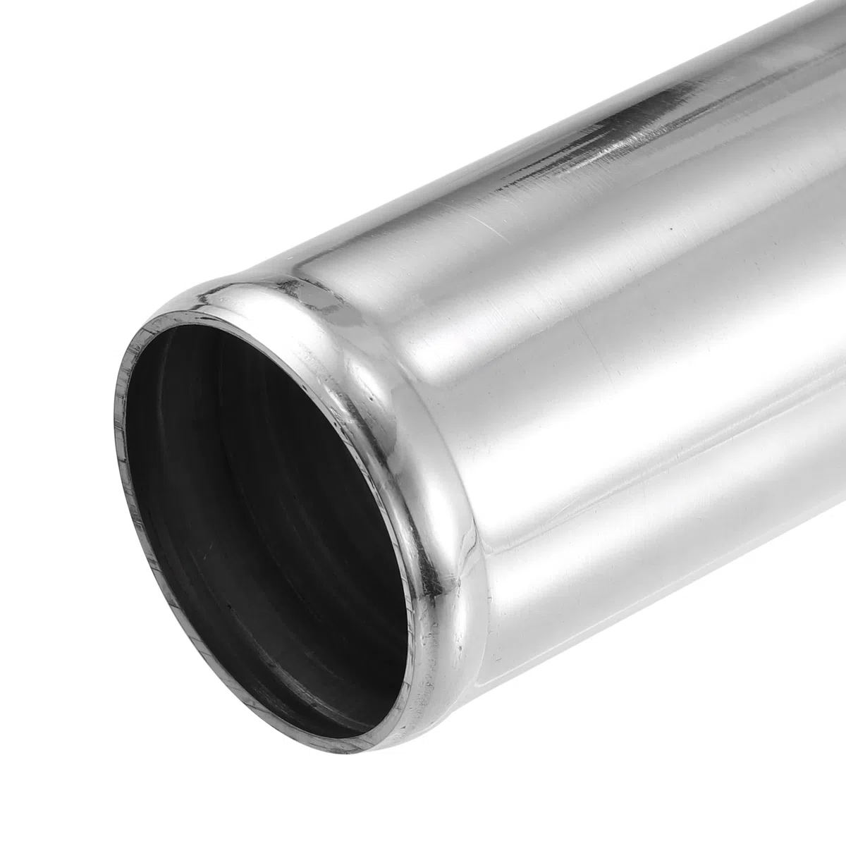 X AUTOHAUX Tubo de aleación de aluminio de diámetro exterior de 57 mm de longitud, 300 mm, tubo de entrada de aire recto, tono plateado para coche