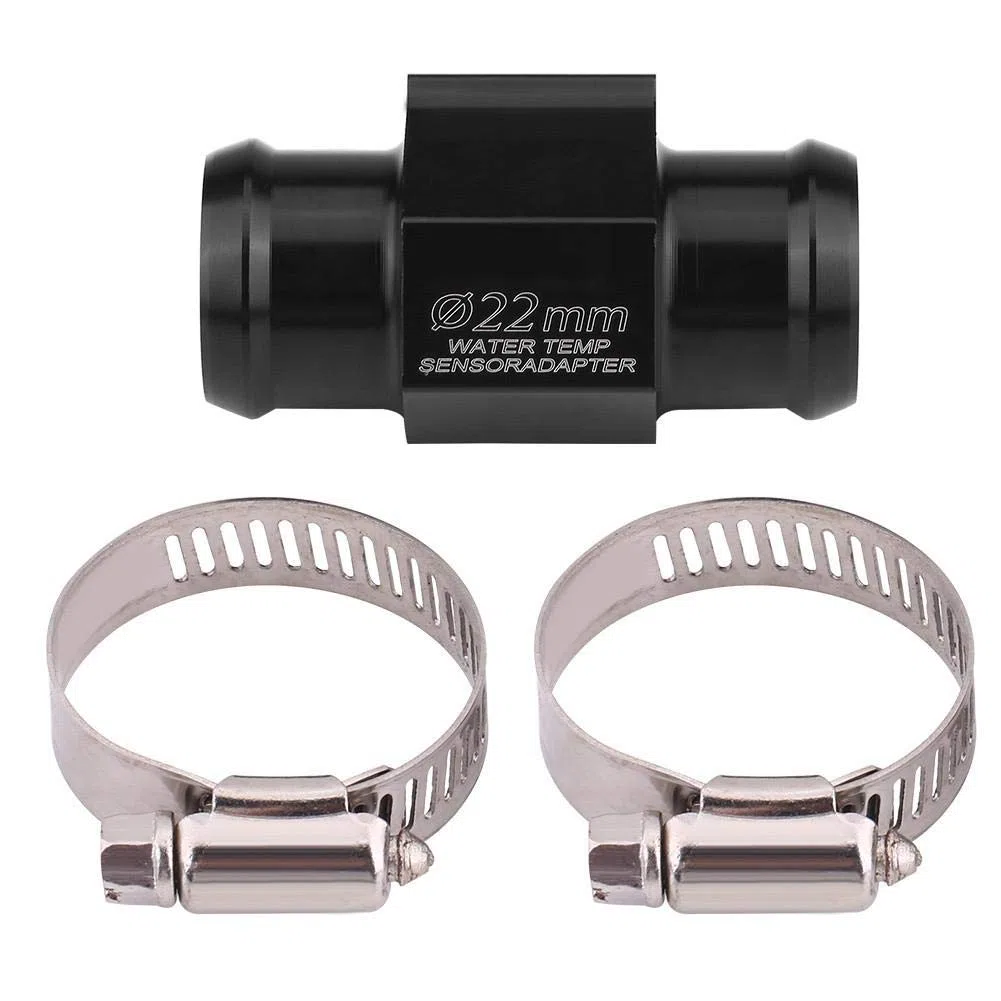 Adaptador del sensor de temperatura negro, Temp tbest aleación de aluminio de la motocicleta de la temperatura del agua adaptador reemplazo para manómetro sensor común de la pipa de la manguera(22mm)