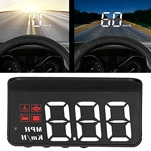 Display HUD OBD2, Velocidad en Tiempo Real, Temperatura y Voltaje, con Función de Alarma, Compatible con Autos 2004+, Ideal para Viajes y Carreras