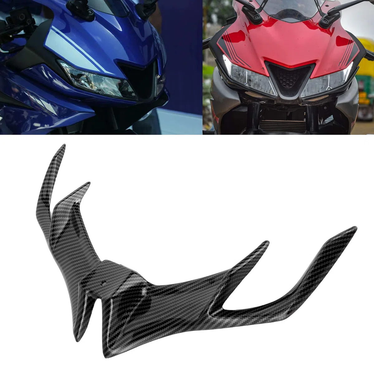 Akozón Winglet De Motocicleta, Carenado Delantero De Motocicleta Winglet Aerodinámico De Motocicleta Para R15 V3 2017-2020 Winglet Wing Cover