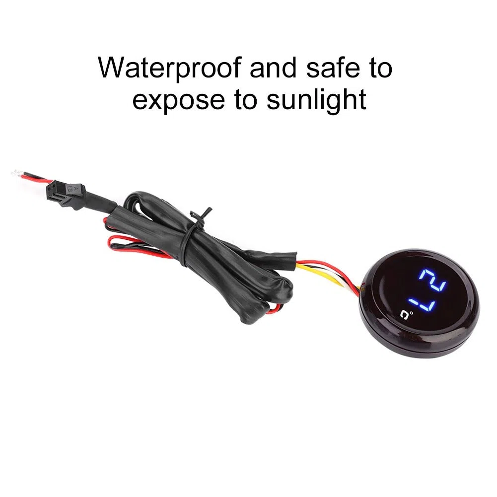 KIMISS Pantalla de termómetro digital para motocicleta Manillar Pantalla de temperatura de visión nocturna impermeable Pantalla LED para motocicleta de 12 V, carreras, scooter, etc. (Azul)