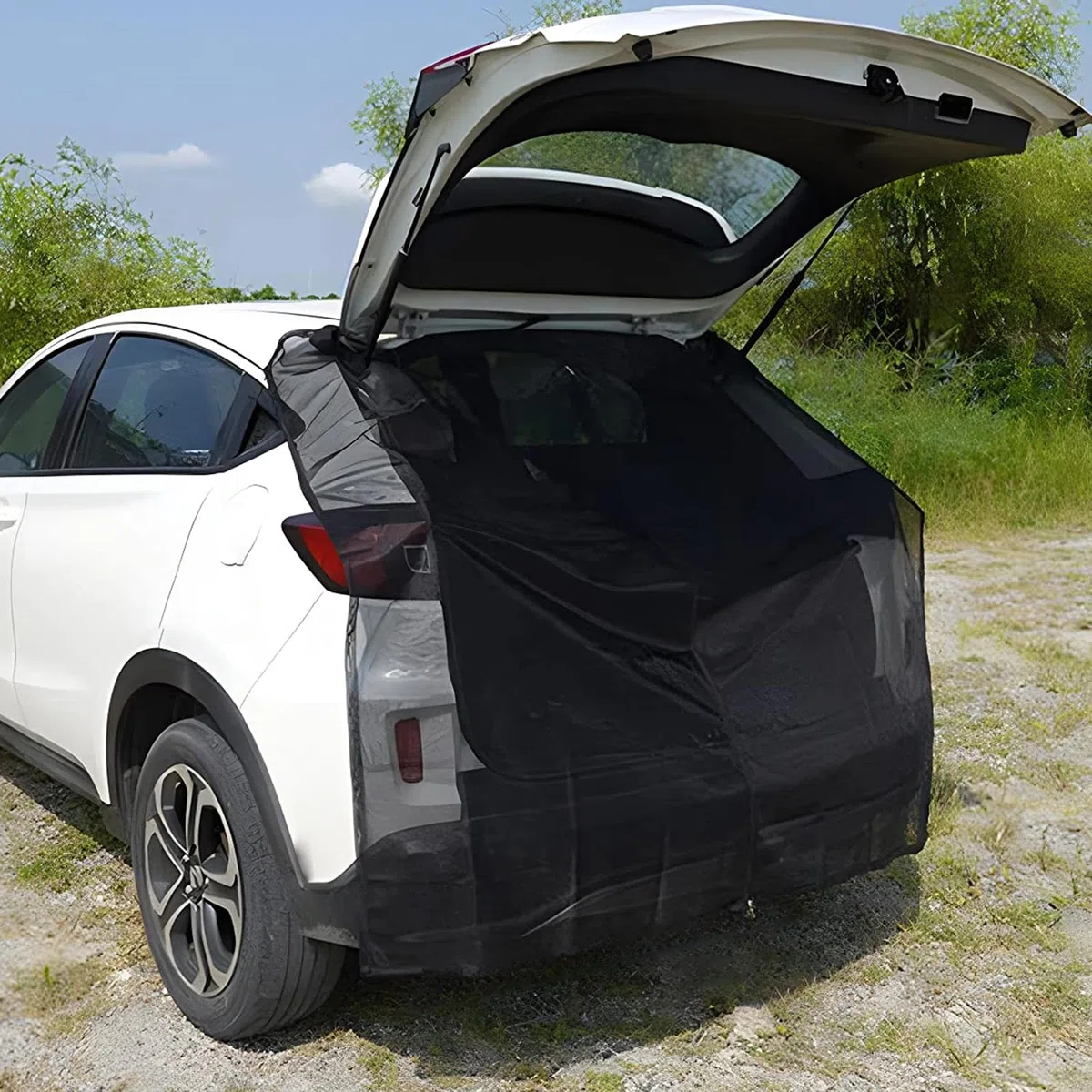 Cubierta para Maletero de Puerta Trasera de Gran Tamaño,Cortinas de Protección Solar Magnéticas,Mosquitera para Techo,Caravana O Camping,Coche para Viaje(170 * 140cm)