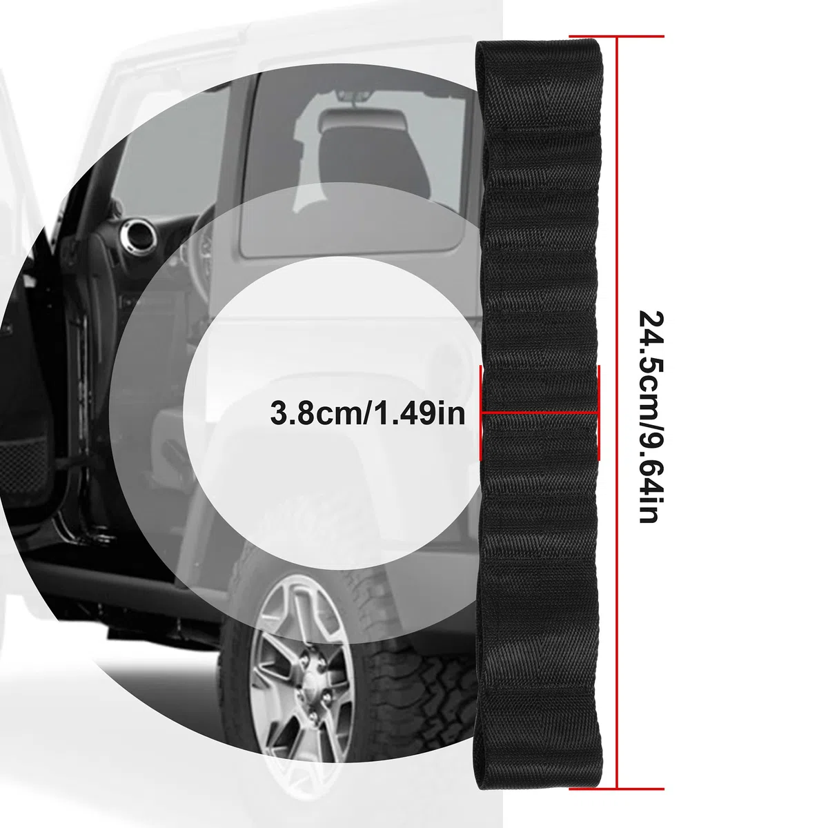 VOFONO 2 Correas de Repuesto de Nailon para Puerta de Coche, Resistentes y Resistentes, Ajustables y Resistentes para cinturón de Seguridad, Carga de 453,6 kg, Apto para Jeep Wrangler TJ JK JL CJ JKU