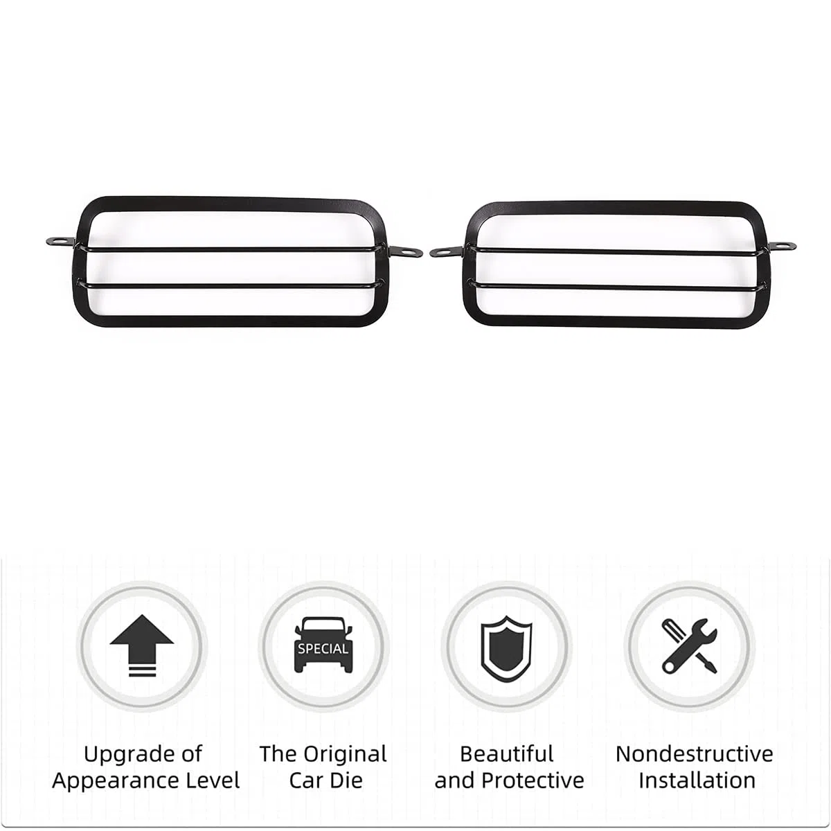 6 unids/set aleación de aluminio delantero niebla faros trasero lámpara trasera protector marco Trim cubierta para NIVA coche decoración (2 unids luz antiniebla delantera)
