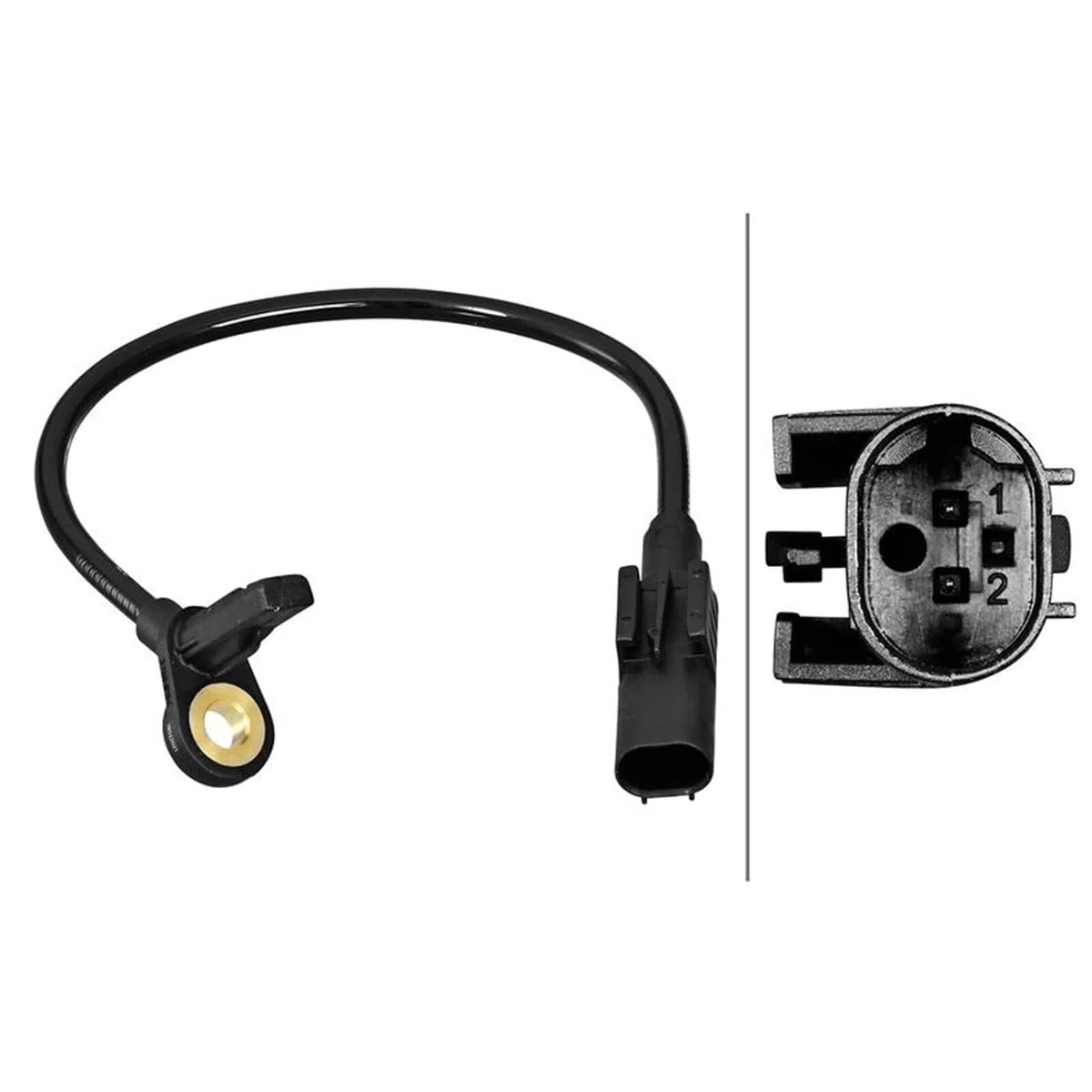 HELLA 6PU 358 217-021 Sensor, revoluciones de la rueda - 2polos - Cable: 205mm
