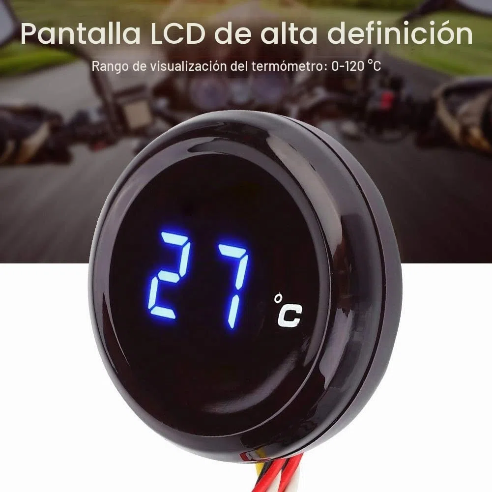 KSTE - Termómetro impermeable para motocicleta, termómetro de temperatura del agua, termómetro digital impermeable, termómetro de agua para H-Onda K-awasaki Y-amaha S-uzuki (color: luz azul)