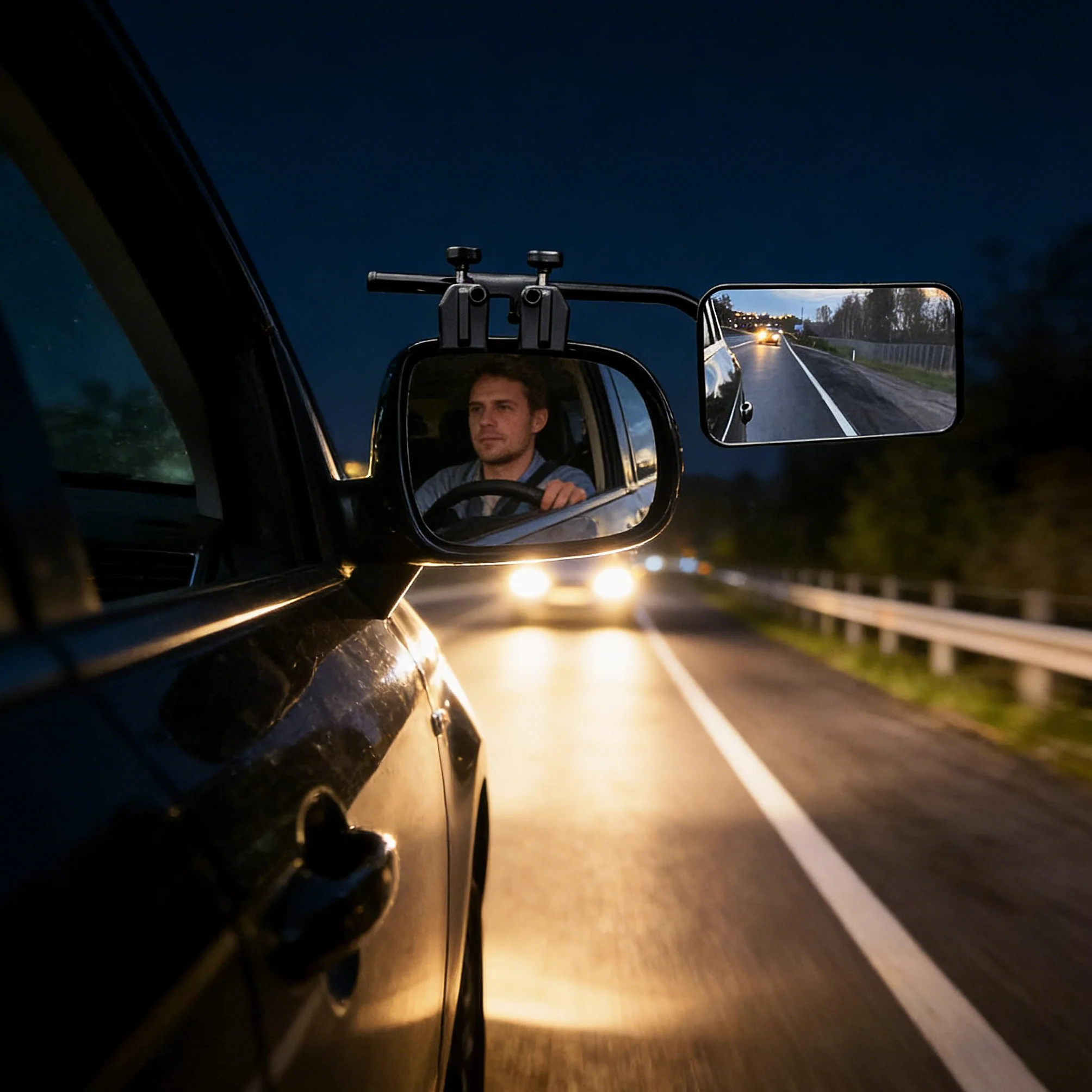 Espejos de remolque para coche, para caravana, espejos dobles para espejo retrovisor de visor, extensiones de espejo de remolque ajustables universales, para remolque de caravana con abrazaderas