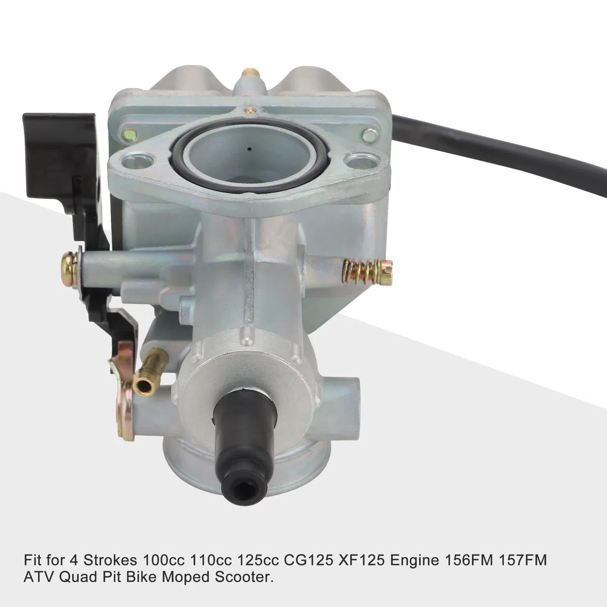 GOOFIT Carburador de plata PZ26 de 26mm Reemplazar Para 4 Stroke 100cc 110cc 125cc CG125 XF125 Engine 156FM 157FM ATV Quad Pit Bike Moped and Scooter